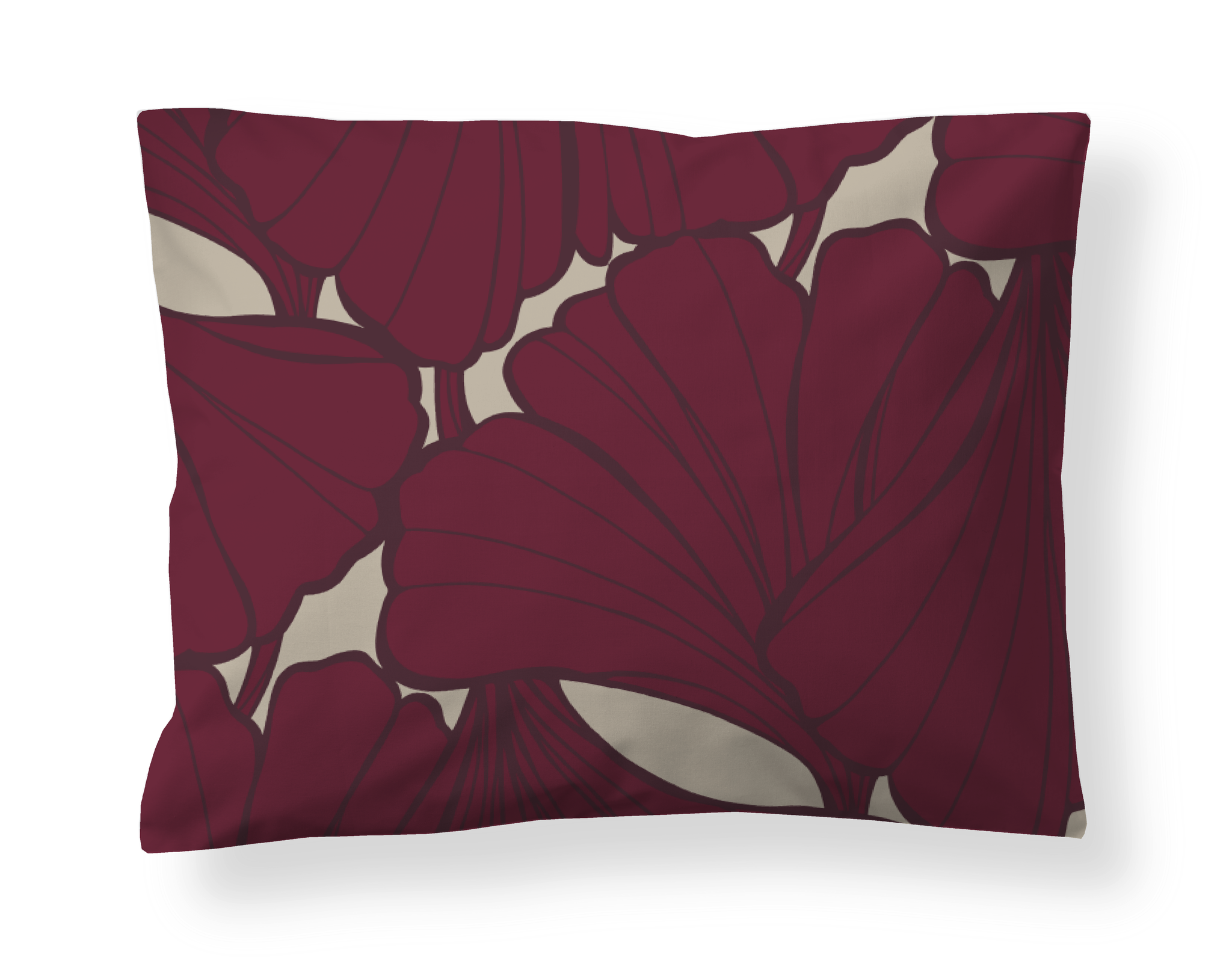 60138-5469-01-10; Finlayson Lilia Sateen pillow case Burgundy / Beige / 50x60 cm 