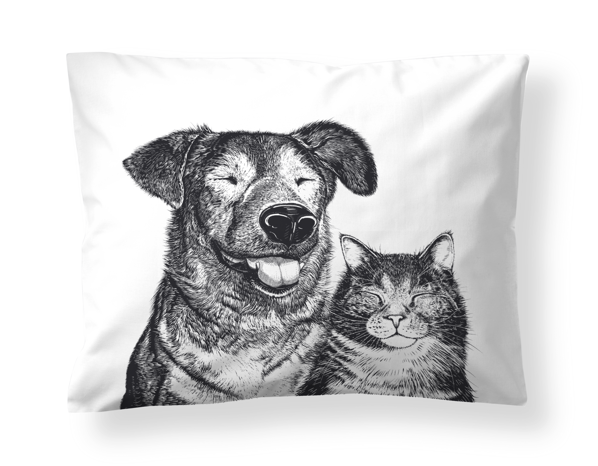 60136-5391-01-10; Finlayson Selviytyjät Pillowcase Black / White / 50x60 cm 