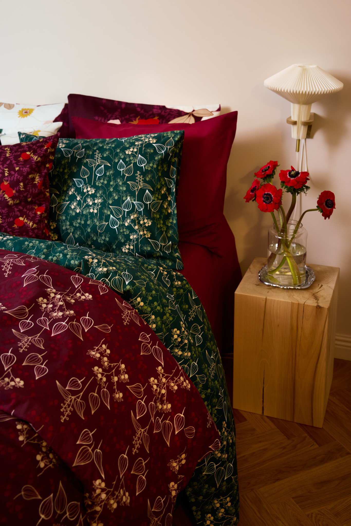 60136-5063-03-10_2; Finlayson Mustikka Pillowcase Dark Green / 50x60 cm 