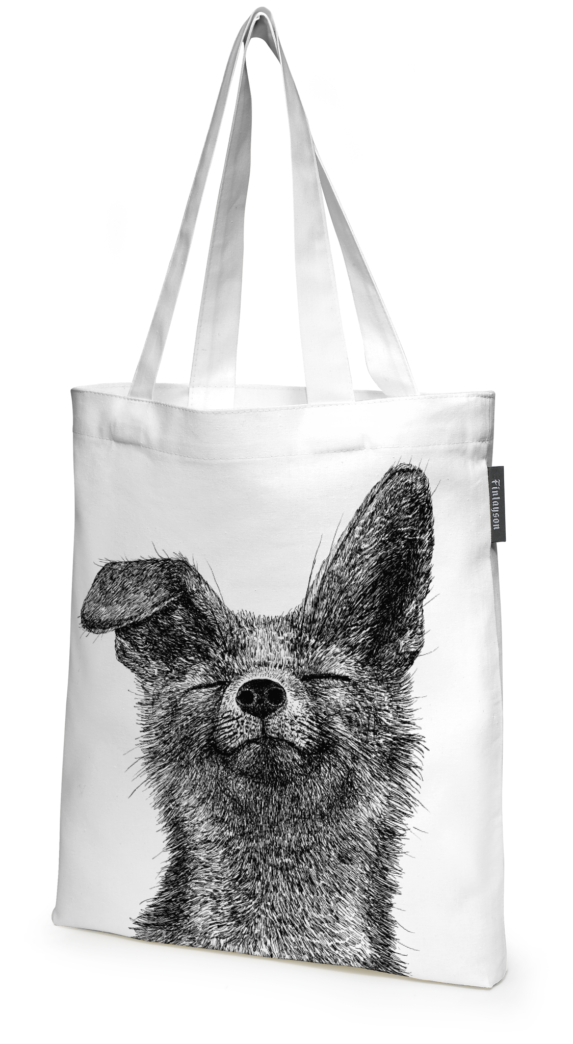 80220-5140-01-10_1; Finlayson Pupu ja kettu Tote Bag Black / White / 36x42 cm 