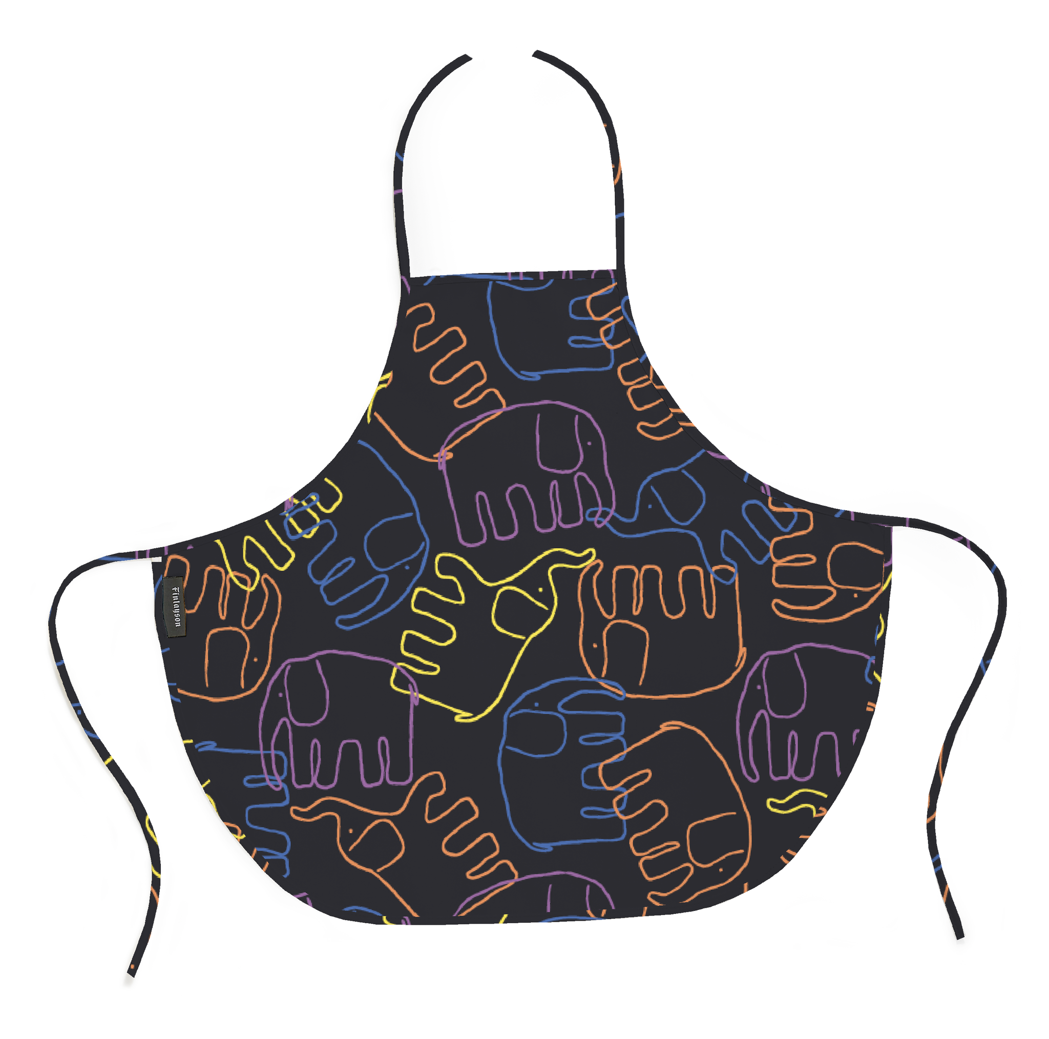 80033-5416-02-10; Finlayson Elefantti villi Kids' apron Black / Multi / 57x50 cm 