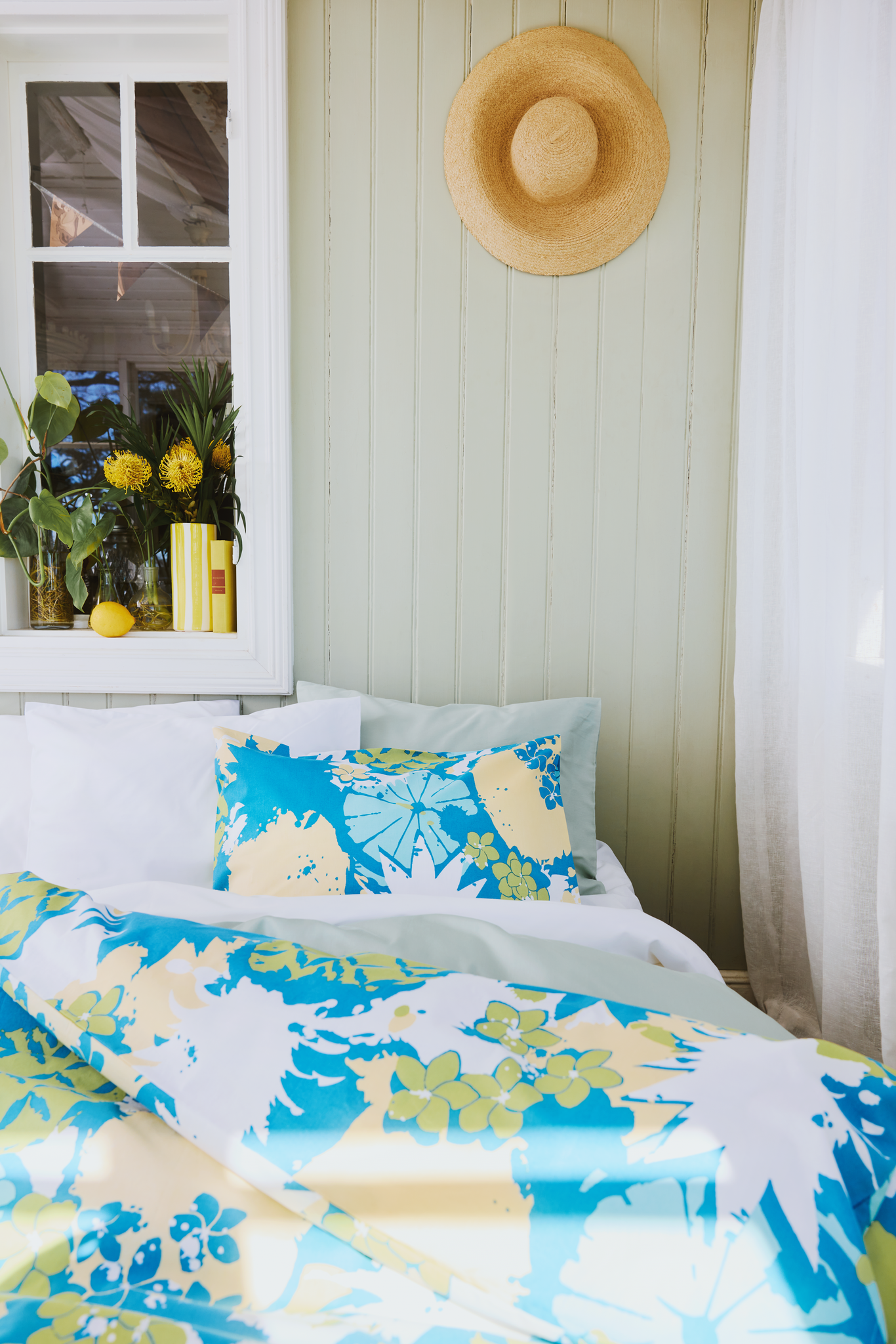 60652-4705-03-06_3; Finlayson Cocktail Duvet Cover Set Blue / Yellow / 150x210 + 50x60 cm 