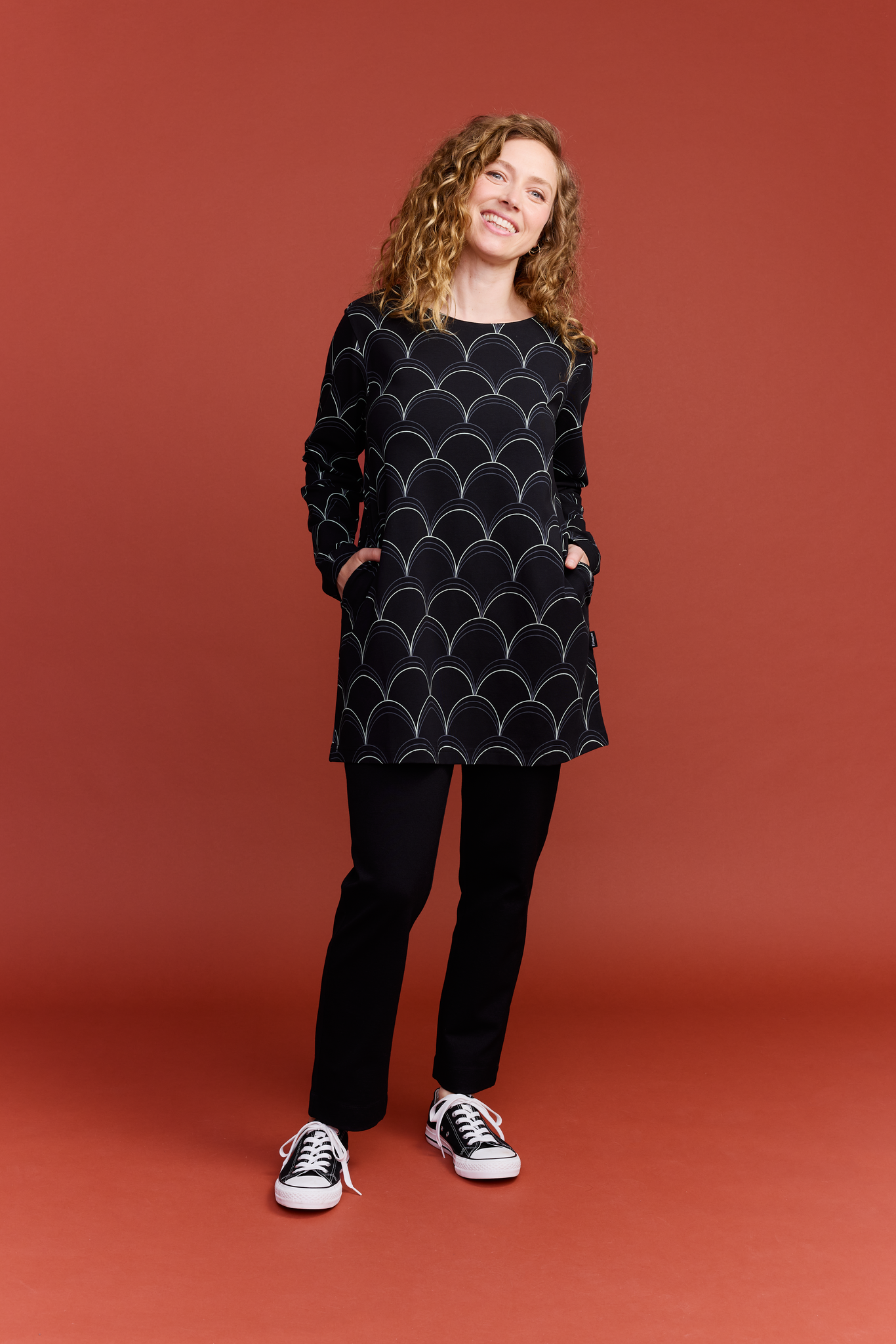 22702937002_2; Finlayson Rooma Tricot tunic Black / Green / M 