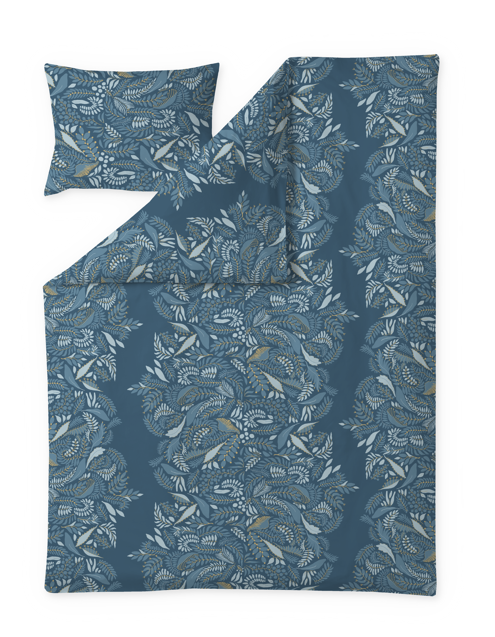 60712-5053-03-06; Finlayson Pihamaa Sateen Duvet Cover set Petrol / 150x210 + 50x60 cm 