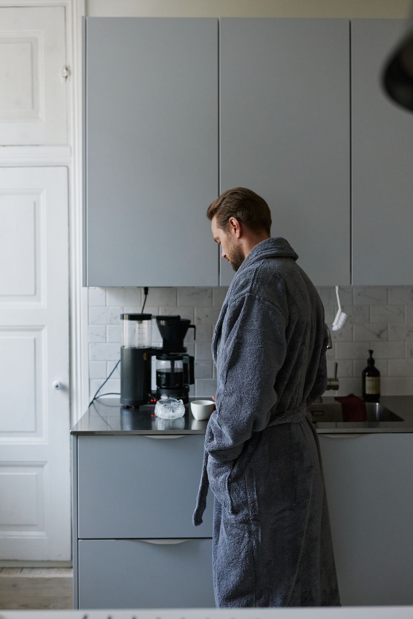 70227-0004-02-03_10; Finlayson Hali Bathrobe Grey / L/XL 