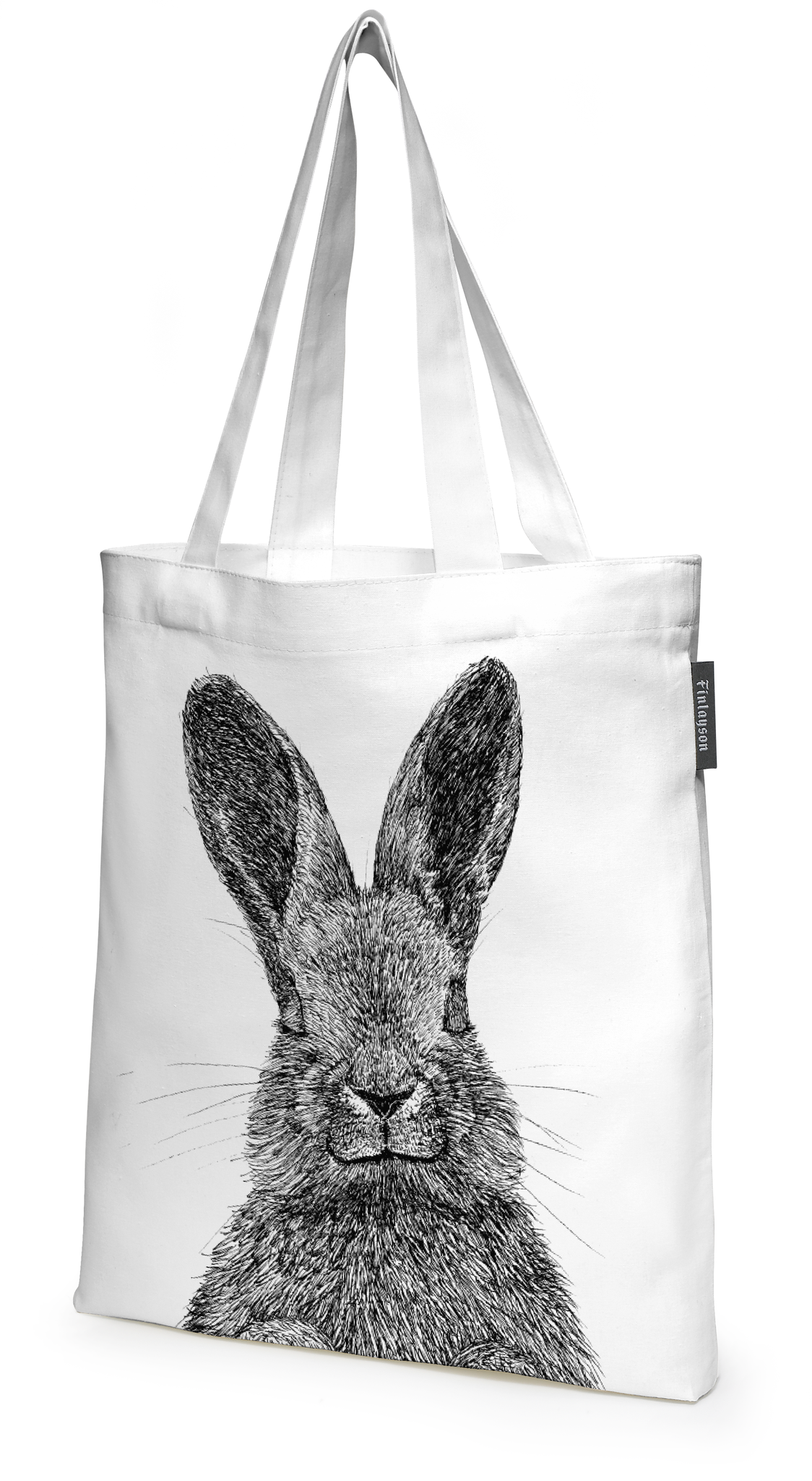 80220-5140-01-10; Finlayson Pupu ja kettu Tote Bag Black / White / 36x42 cm 