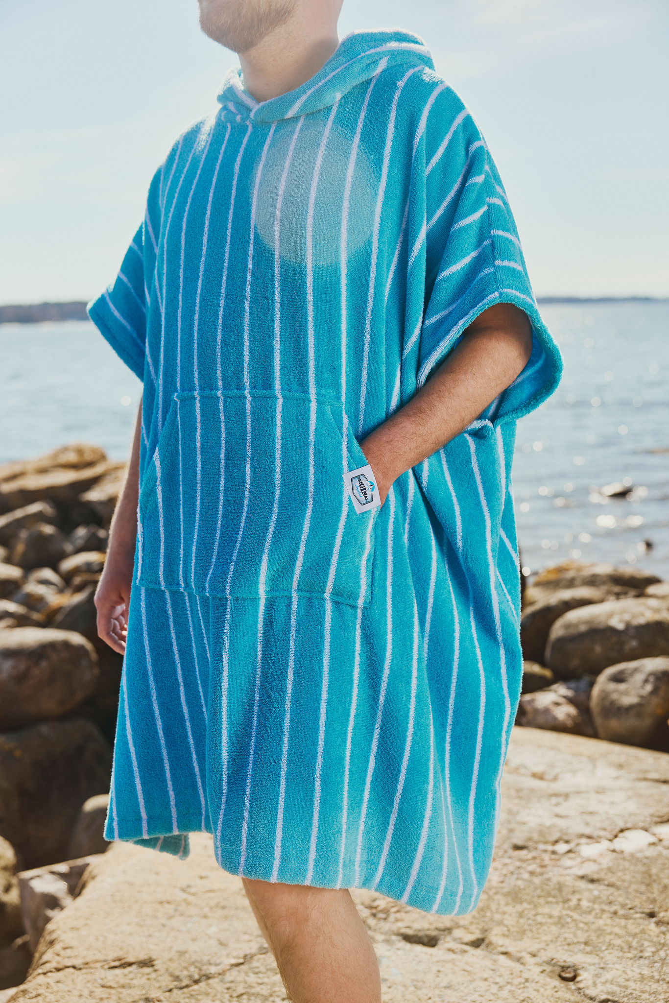 71214-5432-01-03_3; Finlayson Original Long Drink Bath poncho Turquoise / Onesize 