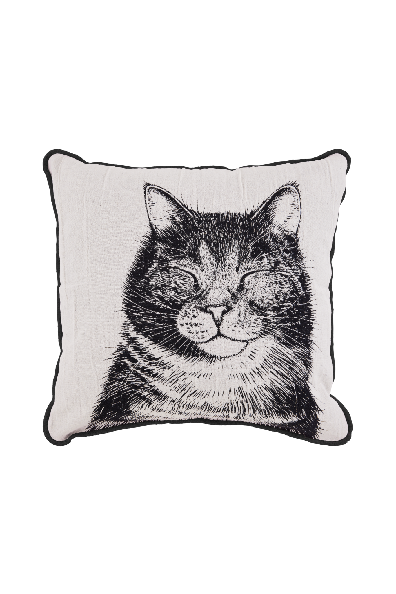 80821-5393-01-04; Finlayson Kissa Cushion cover Black / White / 50x50 cm 