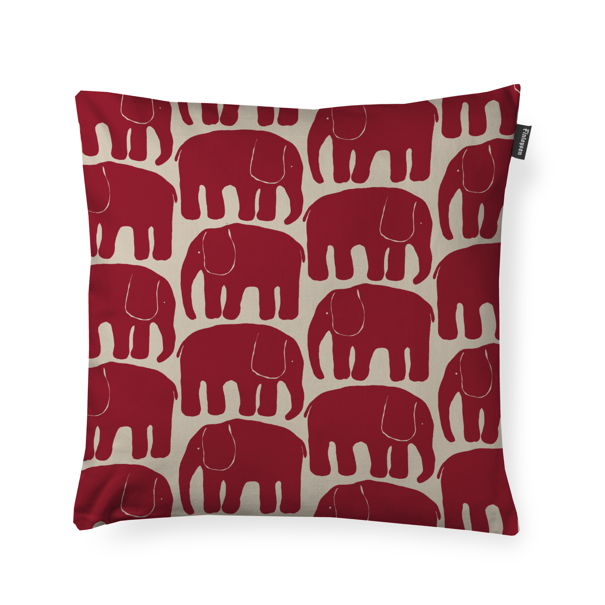 80811-4547-28-04; Finlayson Elefantti Cushion Cover Red / Beige / 48x48 cm 