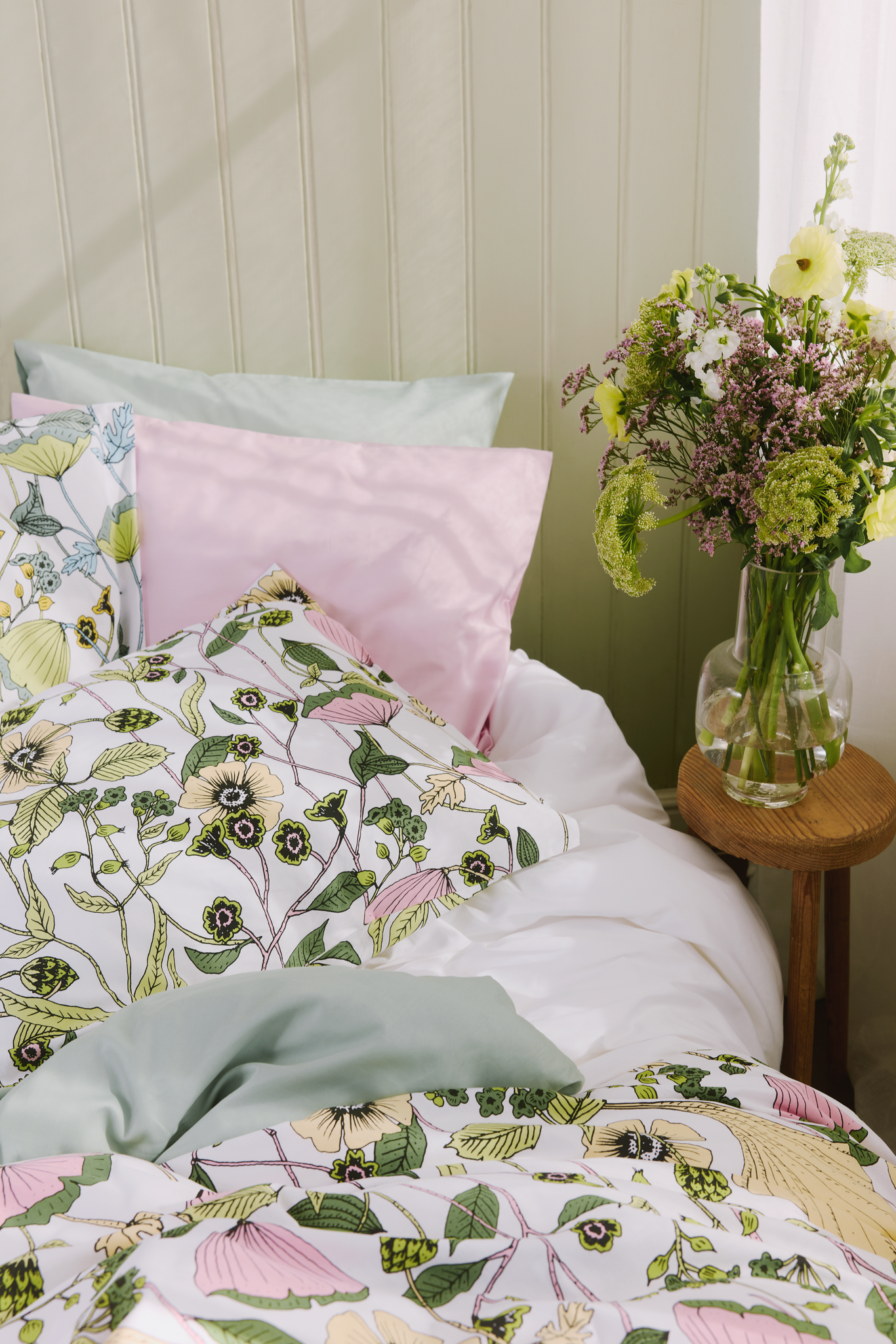 60652-4967-06-06_2; Finlayson Keto Duvet Cover Set Green / Yellow / 150x210 + 50x60 cm 