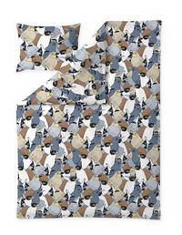 60652-5490-02-06; Finlayson Sekaparvi Duvet Cover set Blue / Brown / 150x210 + 50x60 cm 