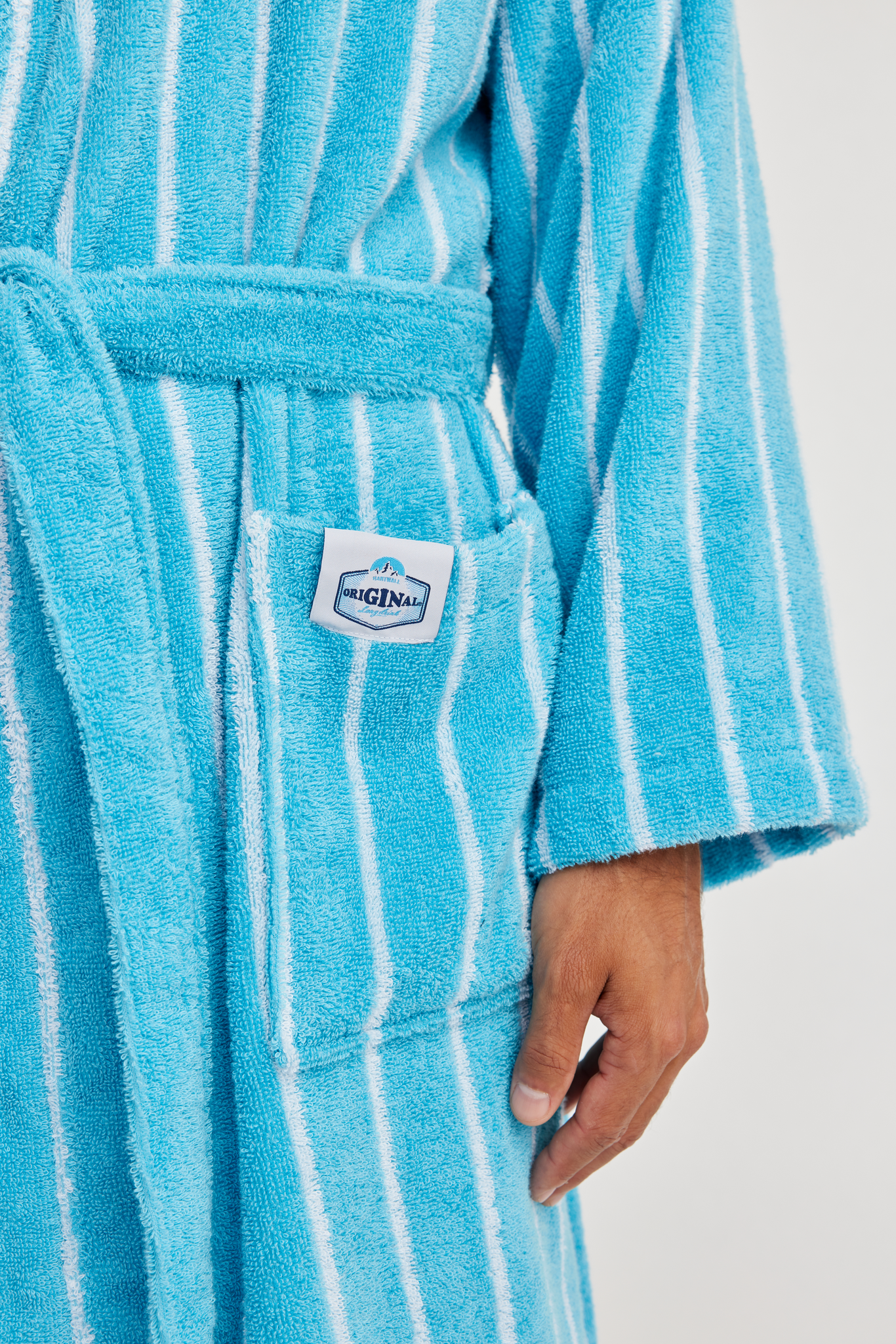 70243-5432-01-03_4; Finlayson Original Long Drink Bathrobe Turquoise / L/XL 