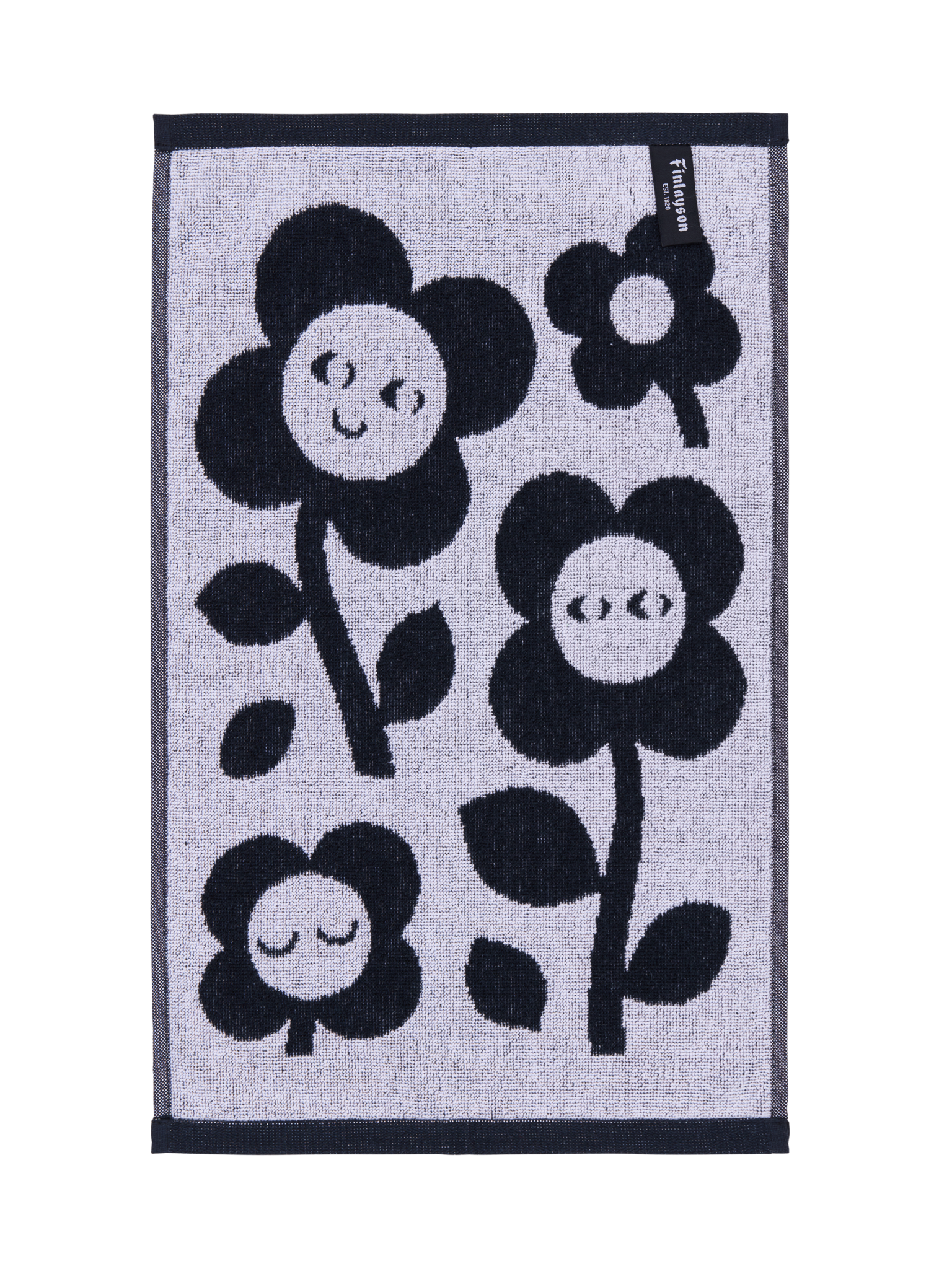 70562-5496-01-12_3; Finlayson Riemu Hand Towel Black / White / 30x50 cm 