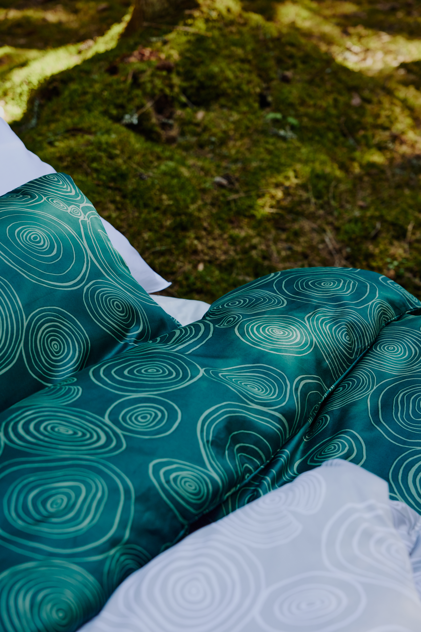 60712-5471-02-06_3; Finlayson Tarina Sateen duvet cover set Green / 150x210 + 50x60 cm 