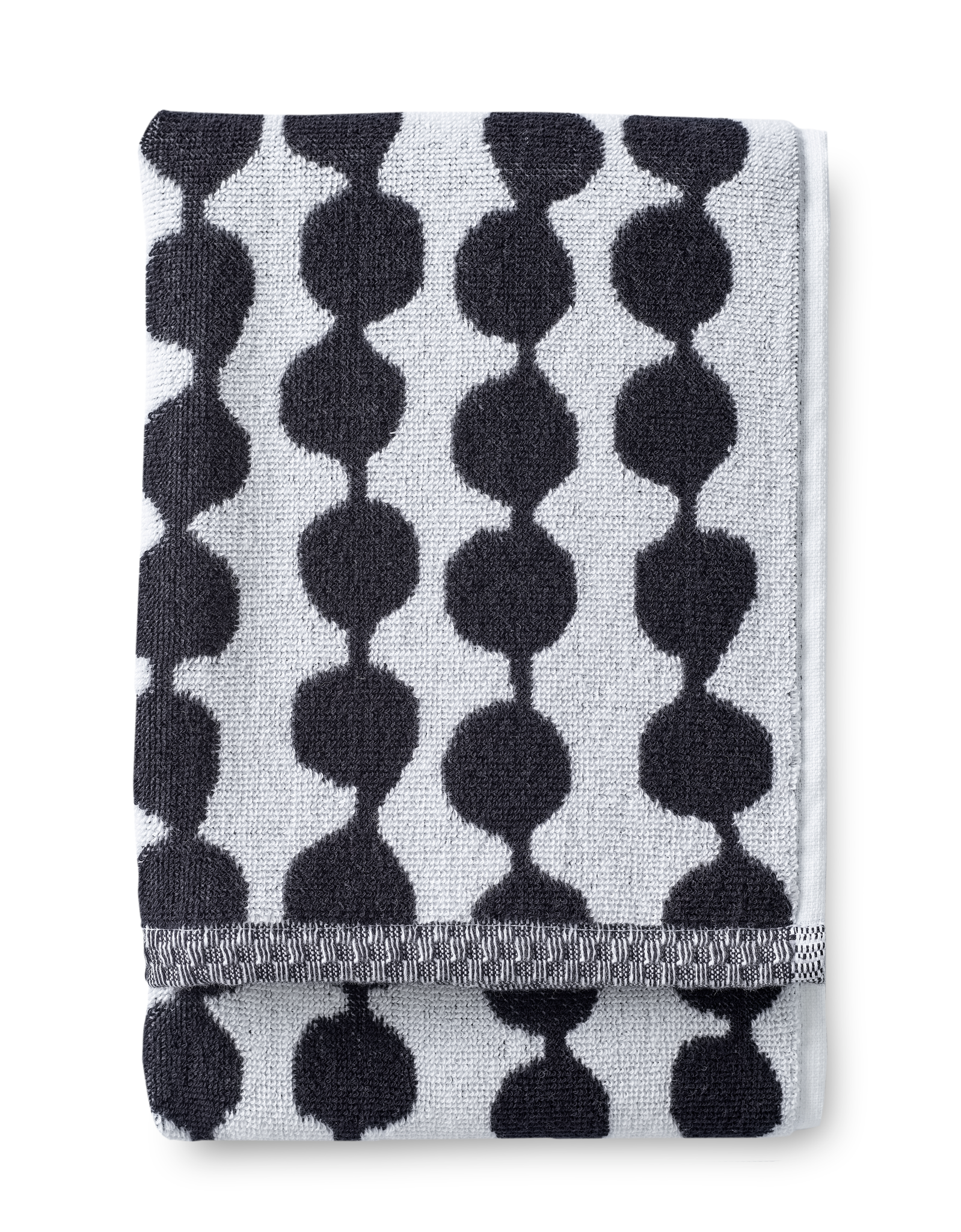 70073-4654-01-12; Finlayson Pampula Hand Towel Black / White / 50x70 cm 