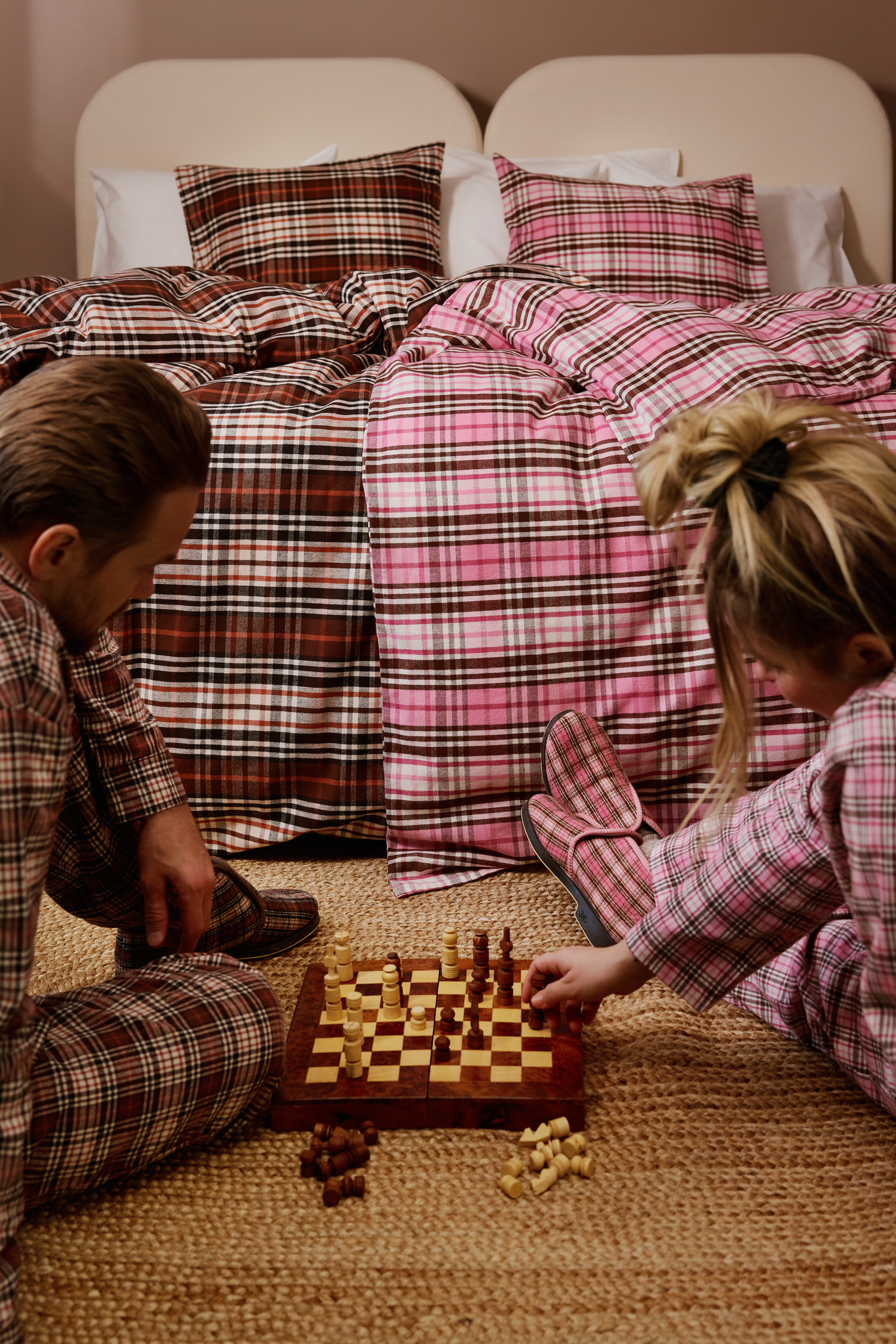 60679-1951-01-06_3; Finlayson Reino Flannel Duvet Cover set Brown / 150x210 + 50x60 cm 