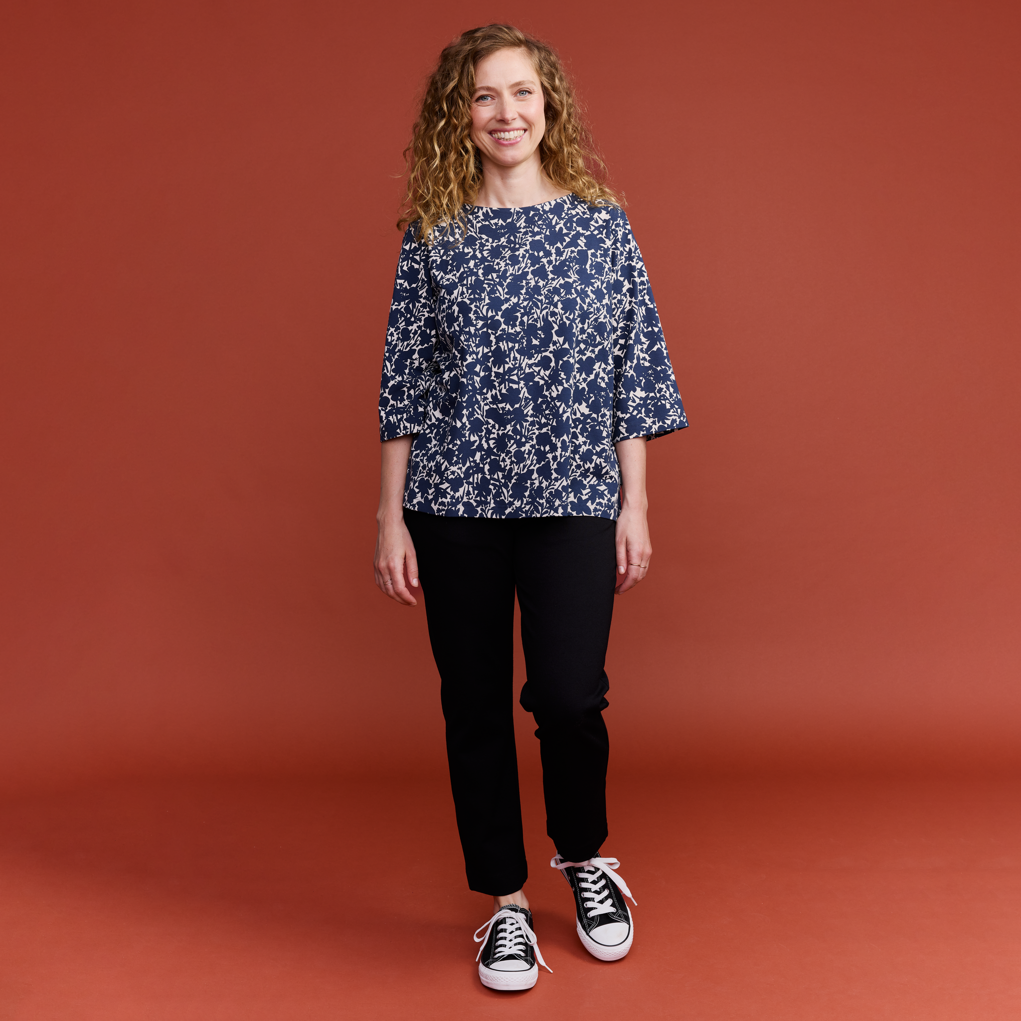 22702962004; Finlayson Katveessa Tricot blouse Dark Blue / White / XL 