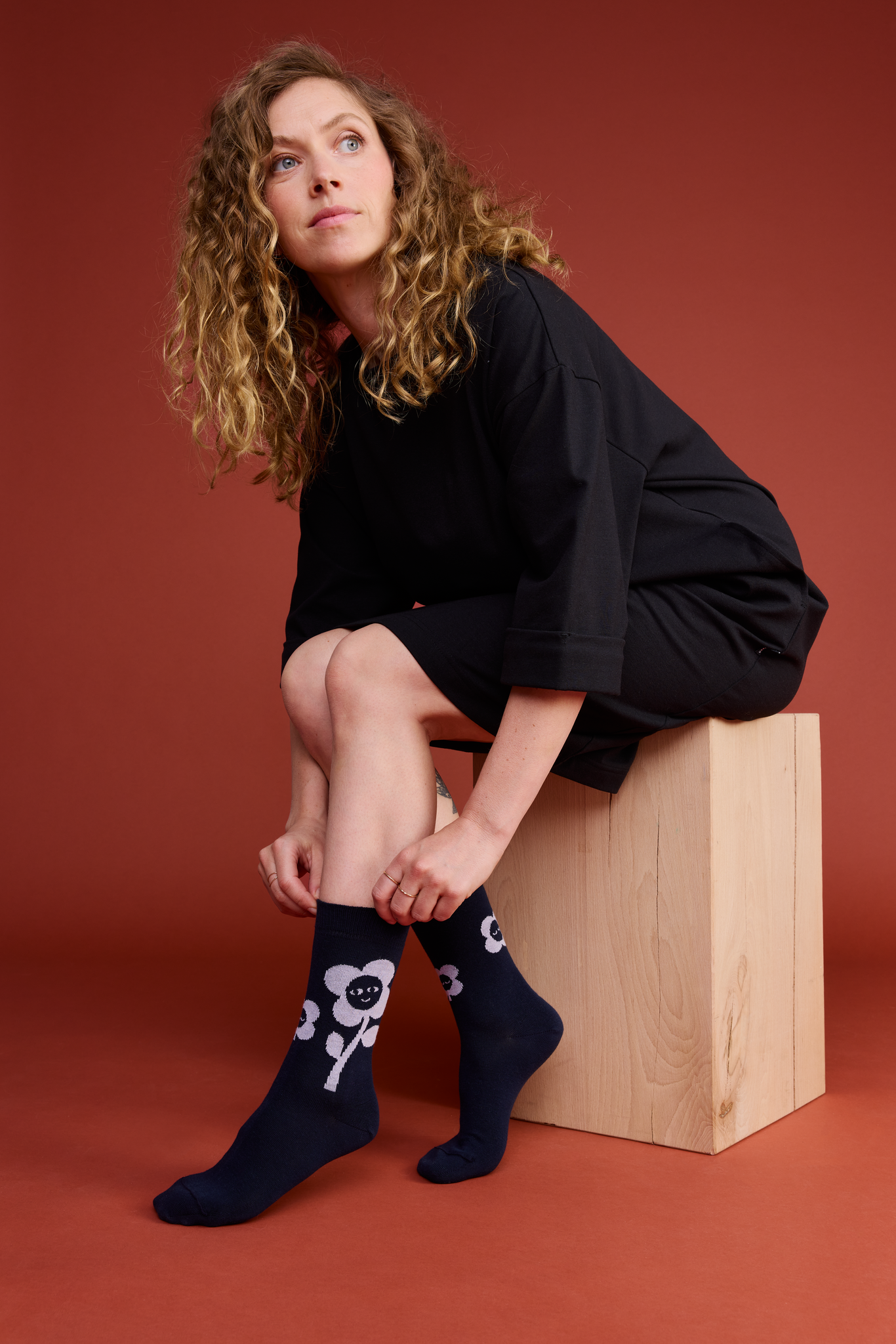 99100-0755_2; Finlayson Kukkariemu Socks Dark blue / 36-38 