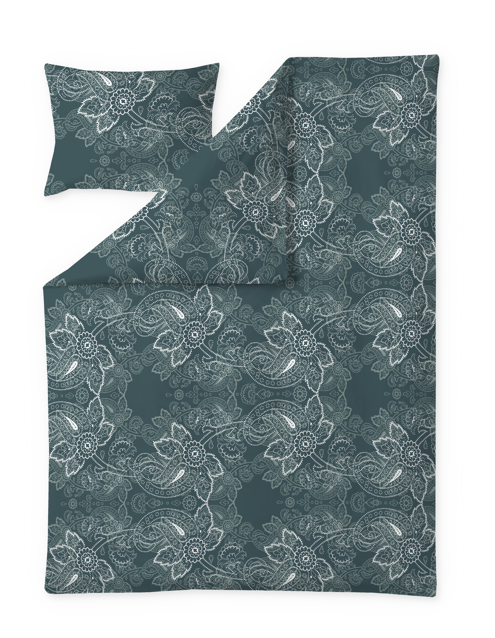 60714-4546-13-06; Finlayson Viktoria Tencel-Sateen Duvet Cover set Petrol / Aqua / 150x210 + 50x60 cm 