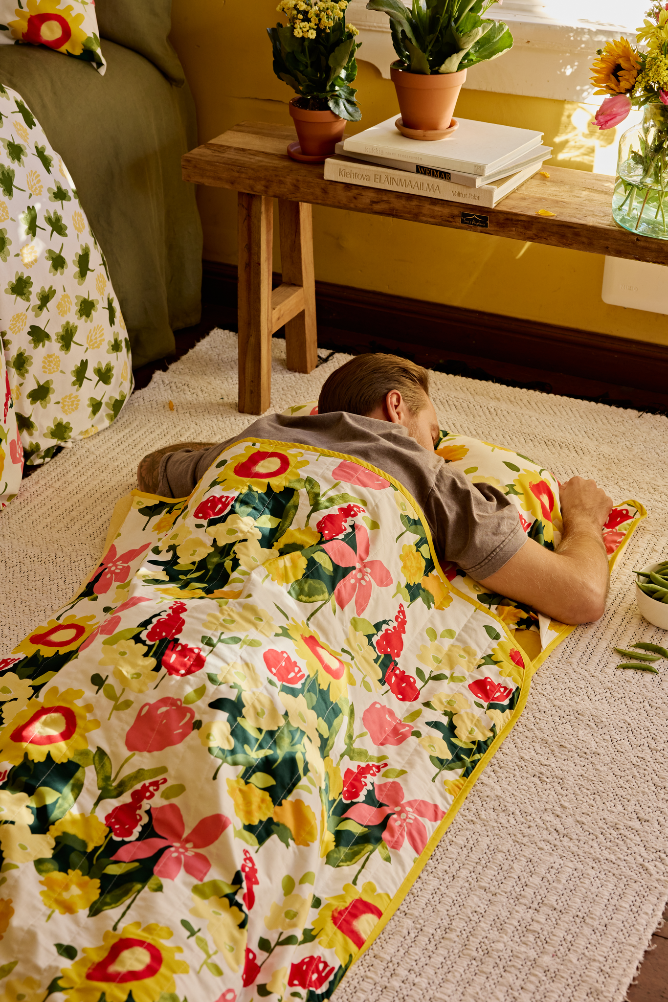 60432-5484-01-06_2; Finlayson Ihana Sleep Bag Yellow / Green / Red / 90x250 cm 