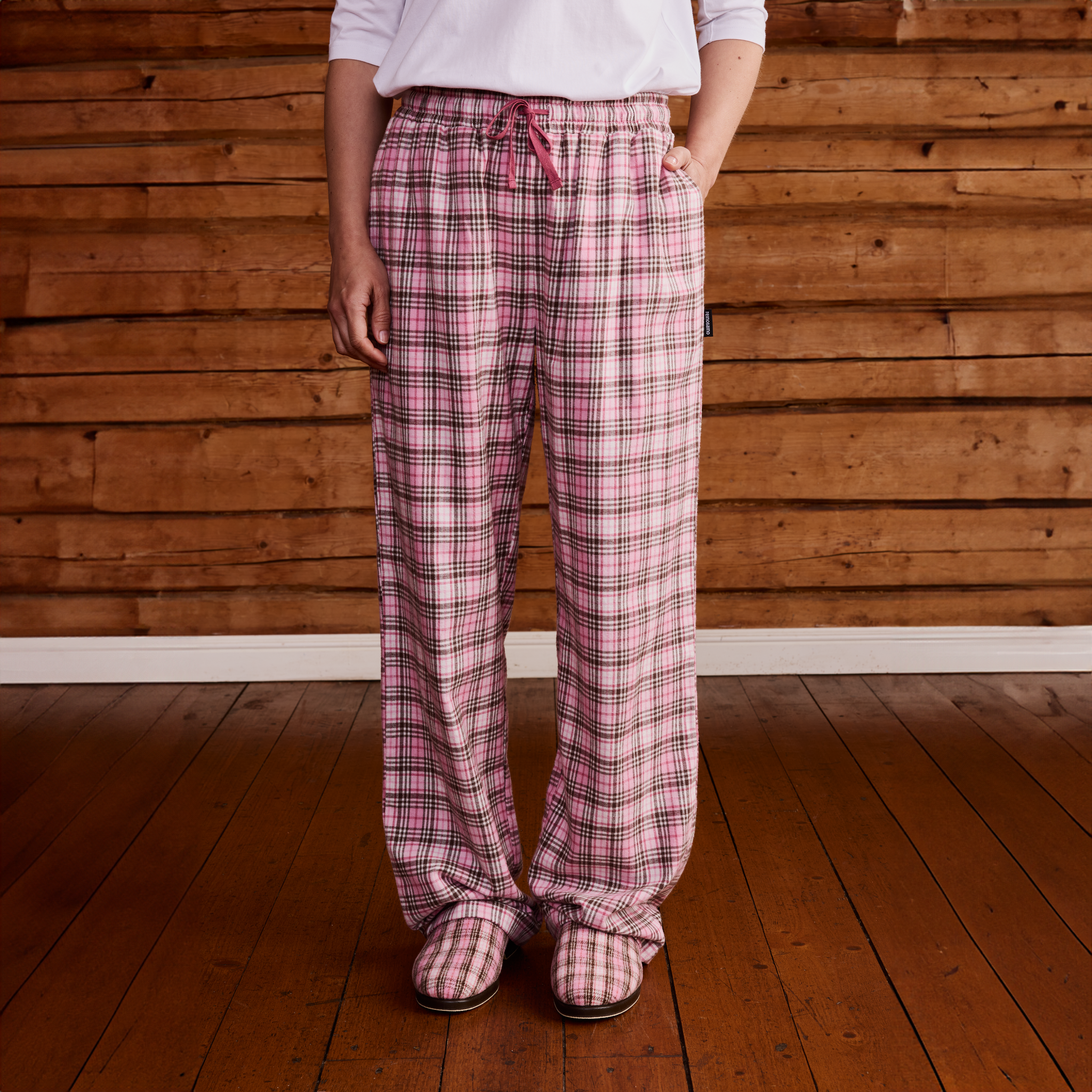 22719160004; 22719160002; 22719160003; 22719160001; Finlayson Aino Flannel Pyjama Trousers Light Red / S 