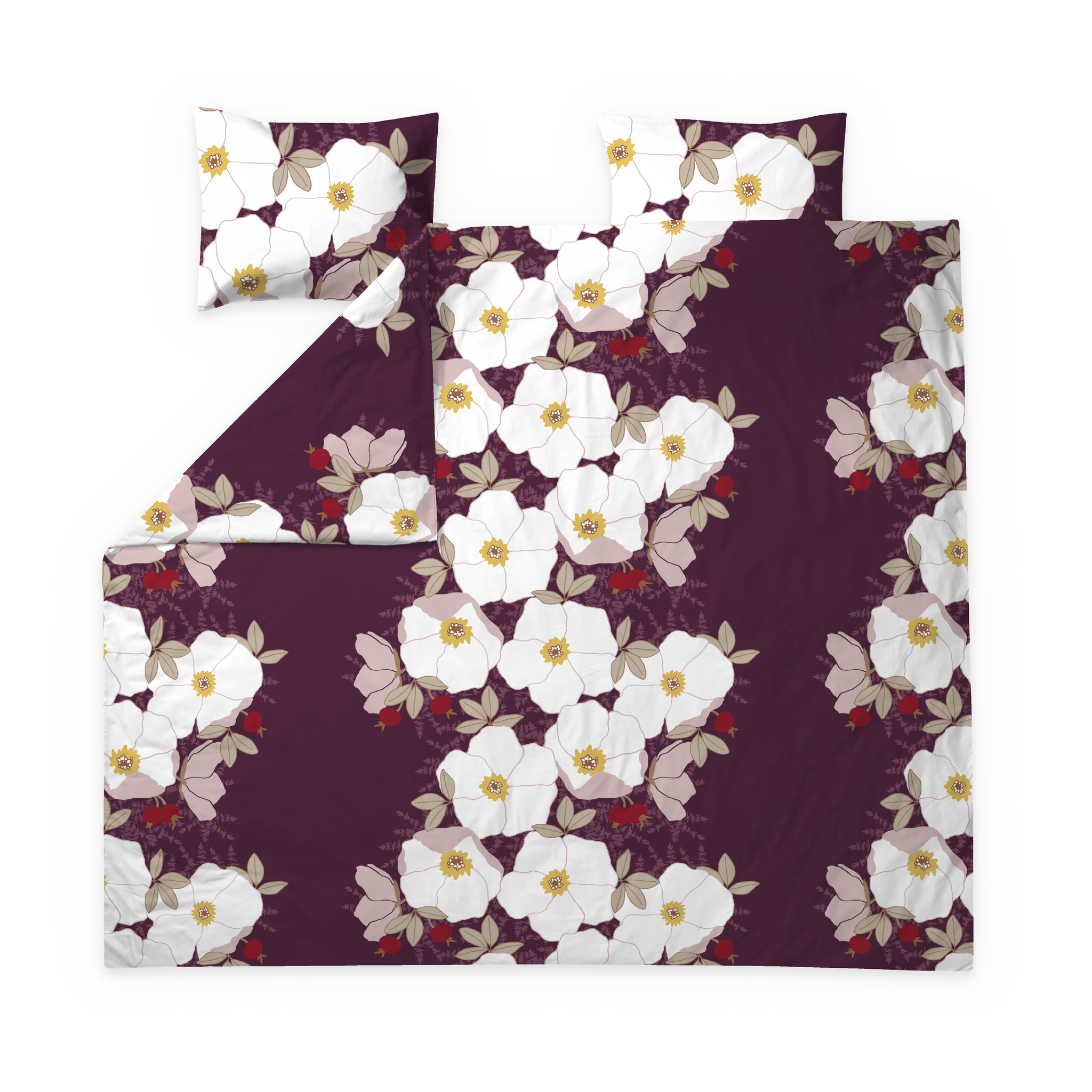 60692-5494-01-05; Finlayson Rosa Double Sateen Duvet Cover set Plume / 240x210 + 50x60 cm 