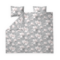 Finlayson COM Magnolia sateen duvet cover set Grey / 240x210 + 50x60 cm