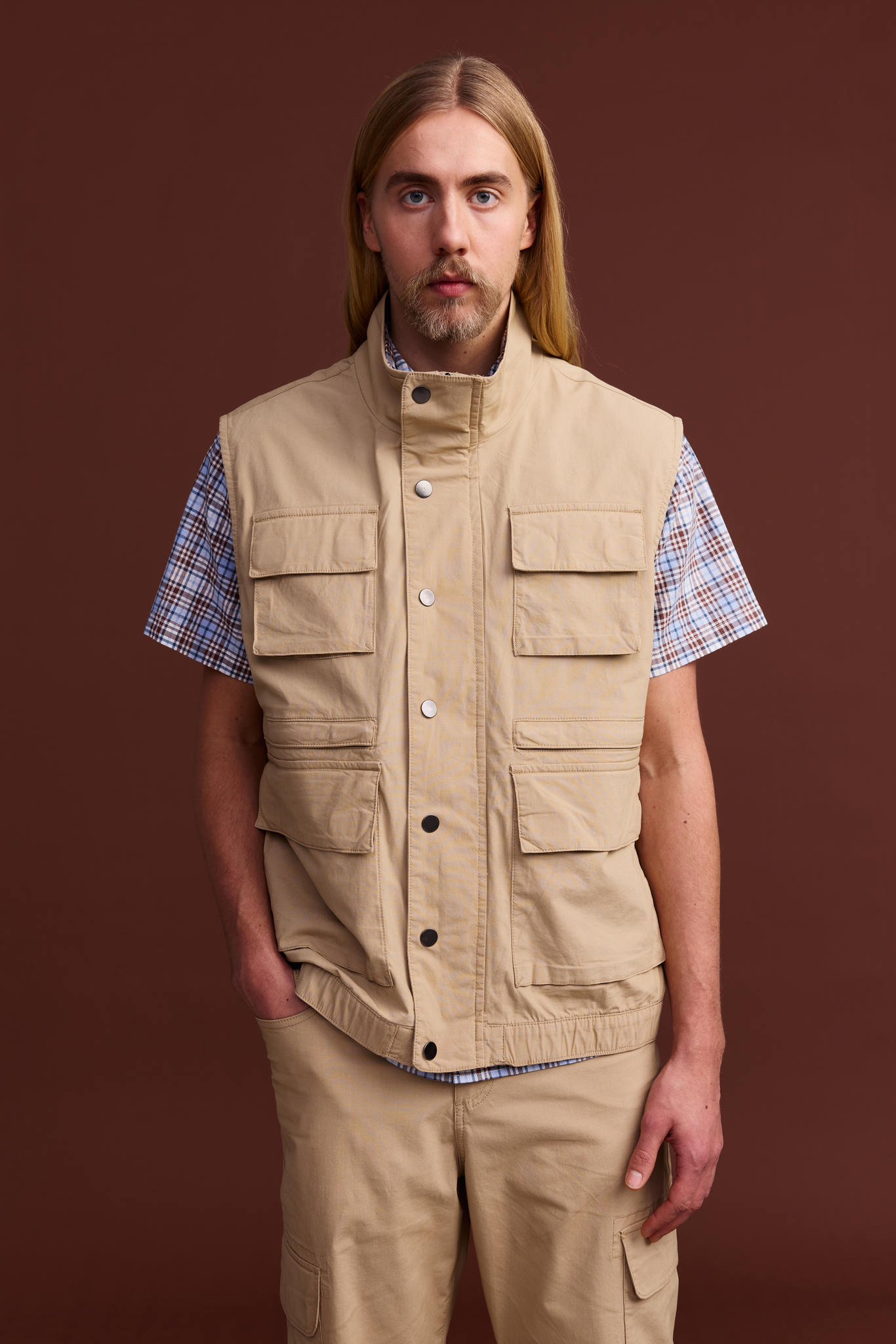 22601723004_1; 22601723002_1; 22601723003_1; 22601723005_1; Finlayson Reino Fishing Vest Sand / XXL 