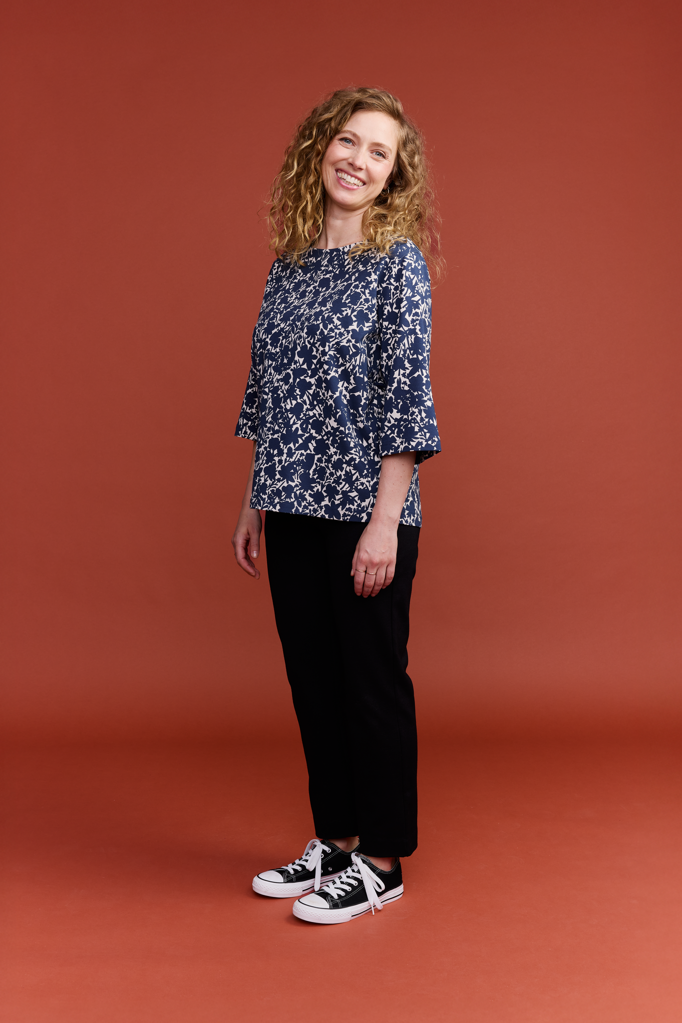 22702962004_2; Finlayson Katveessa Tricot blouse Dark Blue / White / XL 