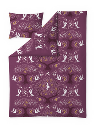 Finlaysonshop.com Vapaus duvet cover set Plum / Ochre / 150x210 + 50x60 cm
