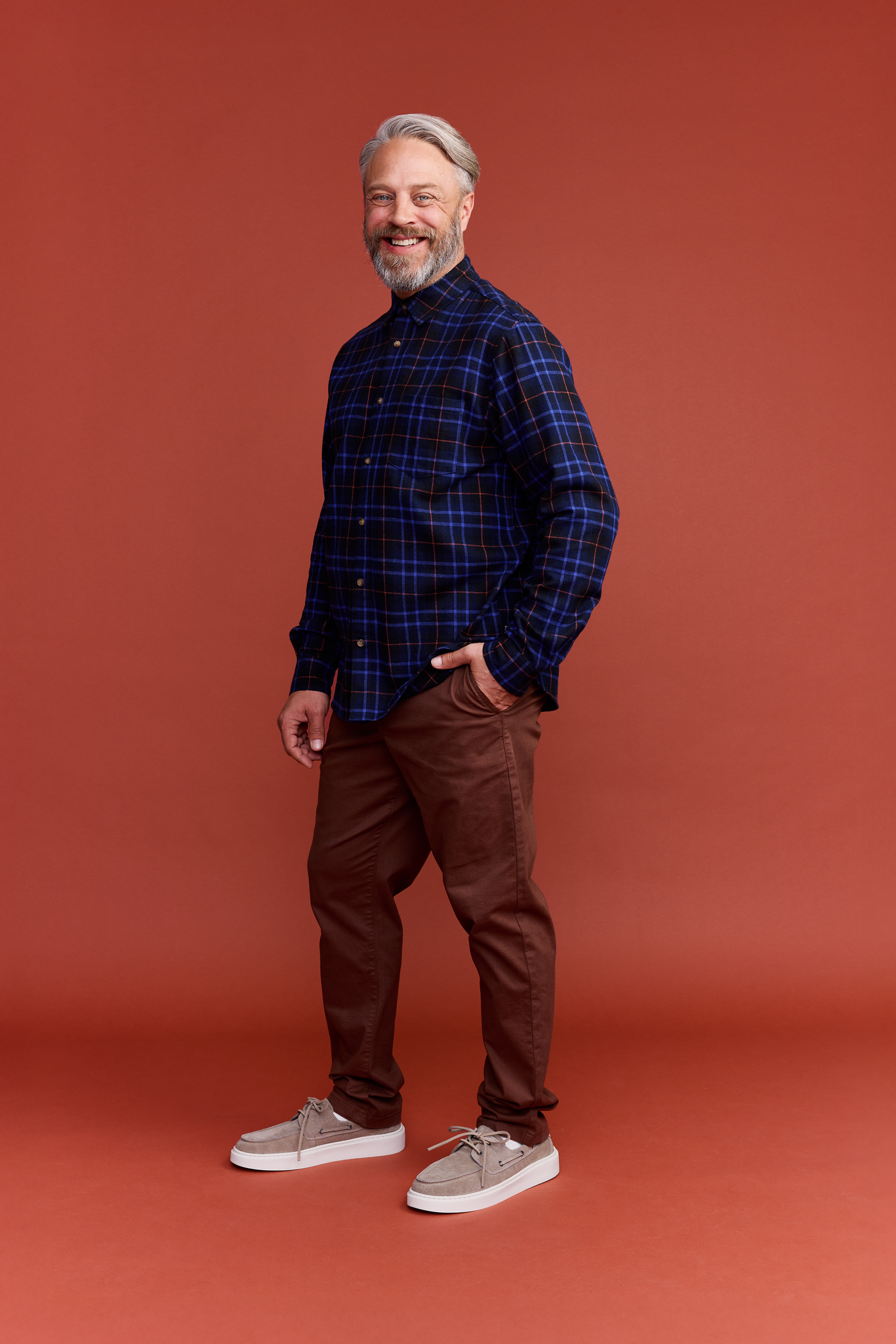 22709780002_2; Finlayson Tartaani Shirt Navy / Terra / M 
