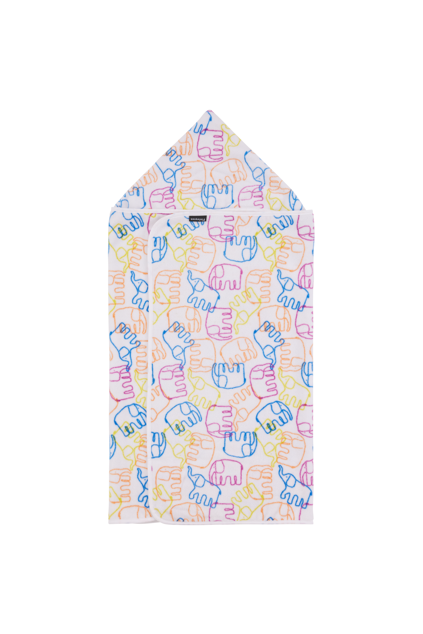 70214-5417-01-06; Finlayson Elefantti villi pieni Hooded towel for child Multi / White / 70x125 cm 