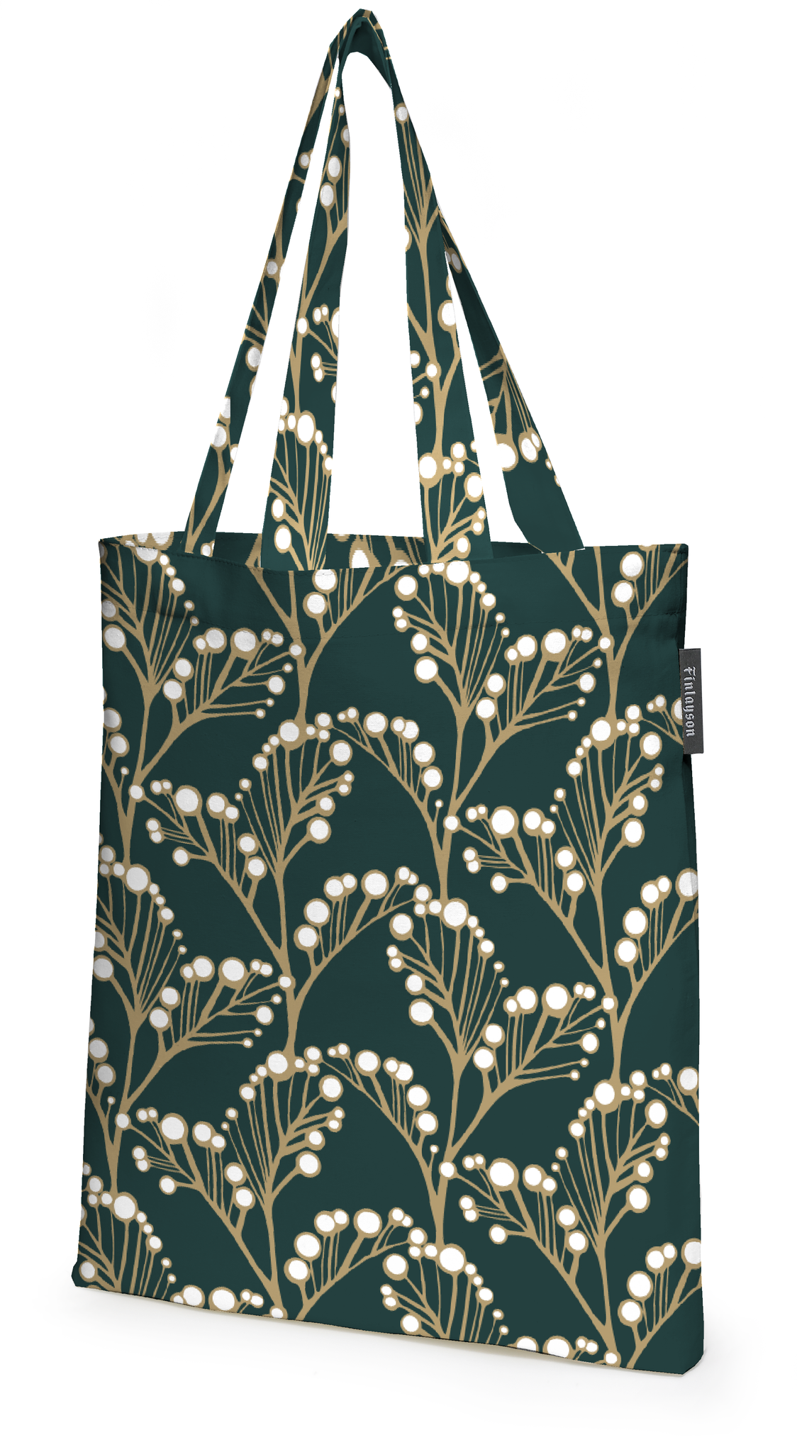 80220-5286-02-05; Finlayson Pihla pieni tote bag Green / Gold / 36x42 cm 