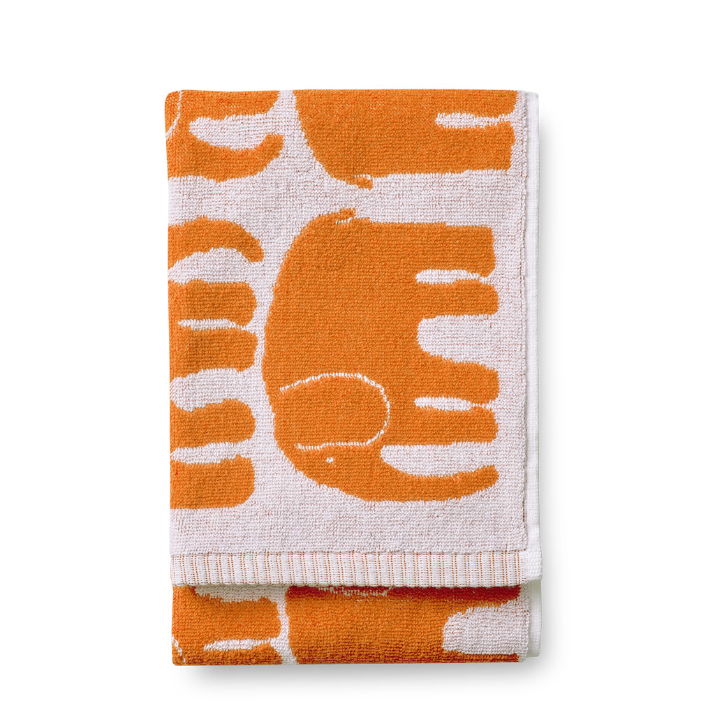 70563-4547-10-12; Finlayson Elefantti Hand towel Orange / White / 50x70 cm 