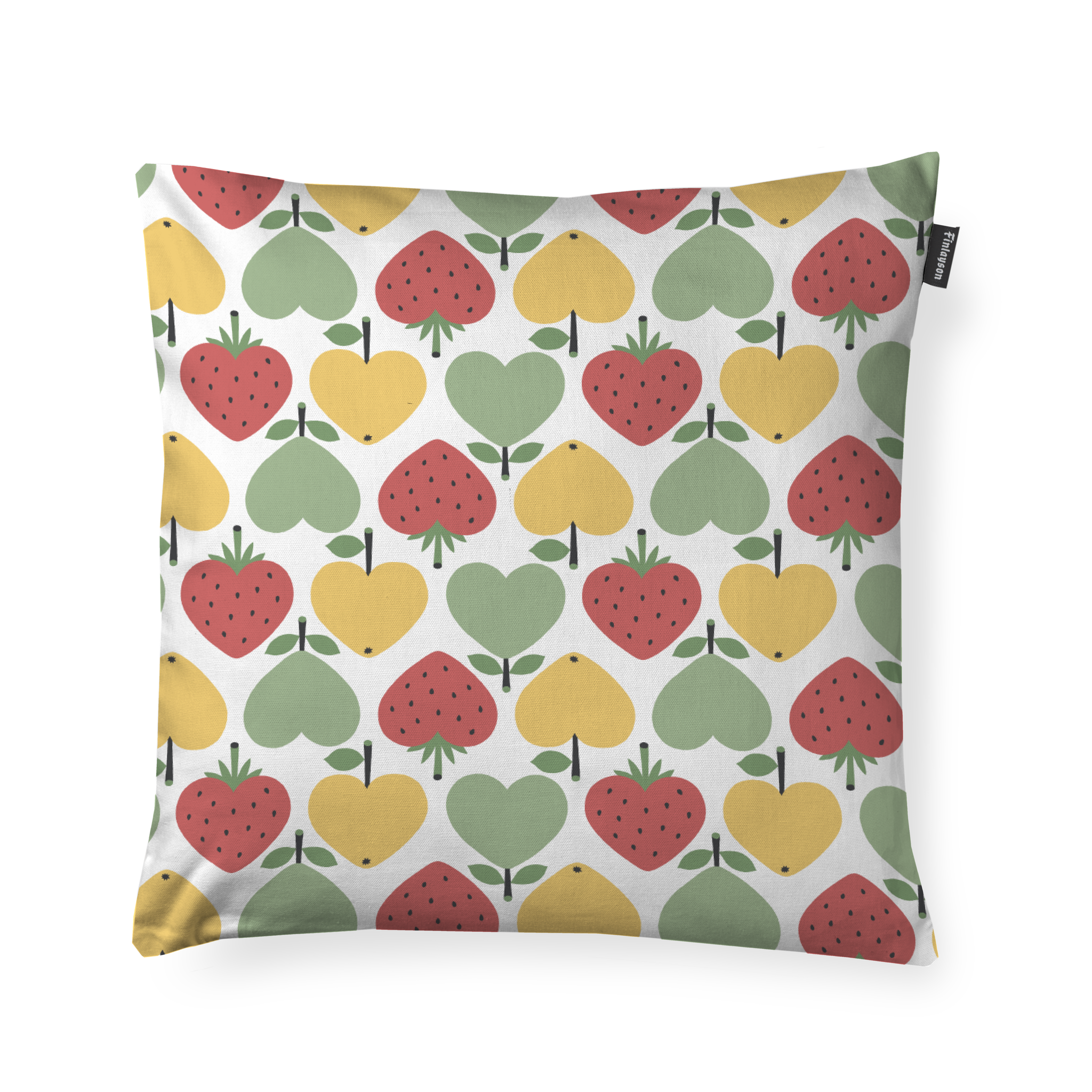 80811-5429-01-04; Finlayson Sydänhedelmät Decorative Cushion Cover Green / Yellow / 48x48 cm 