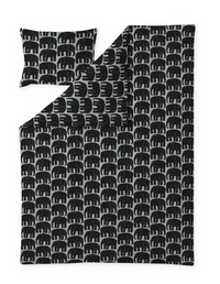 Finlayson COM Elefantti duvet cover set Black / Grey / 150x210 + 50x60 cm