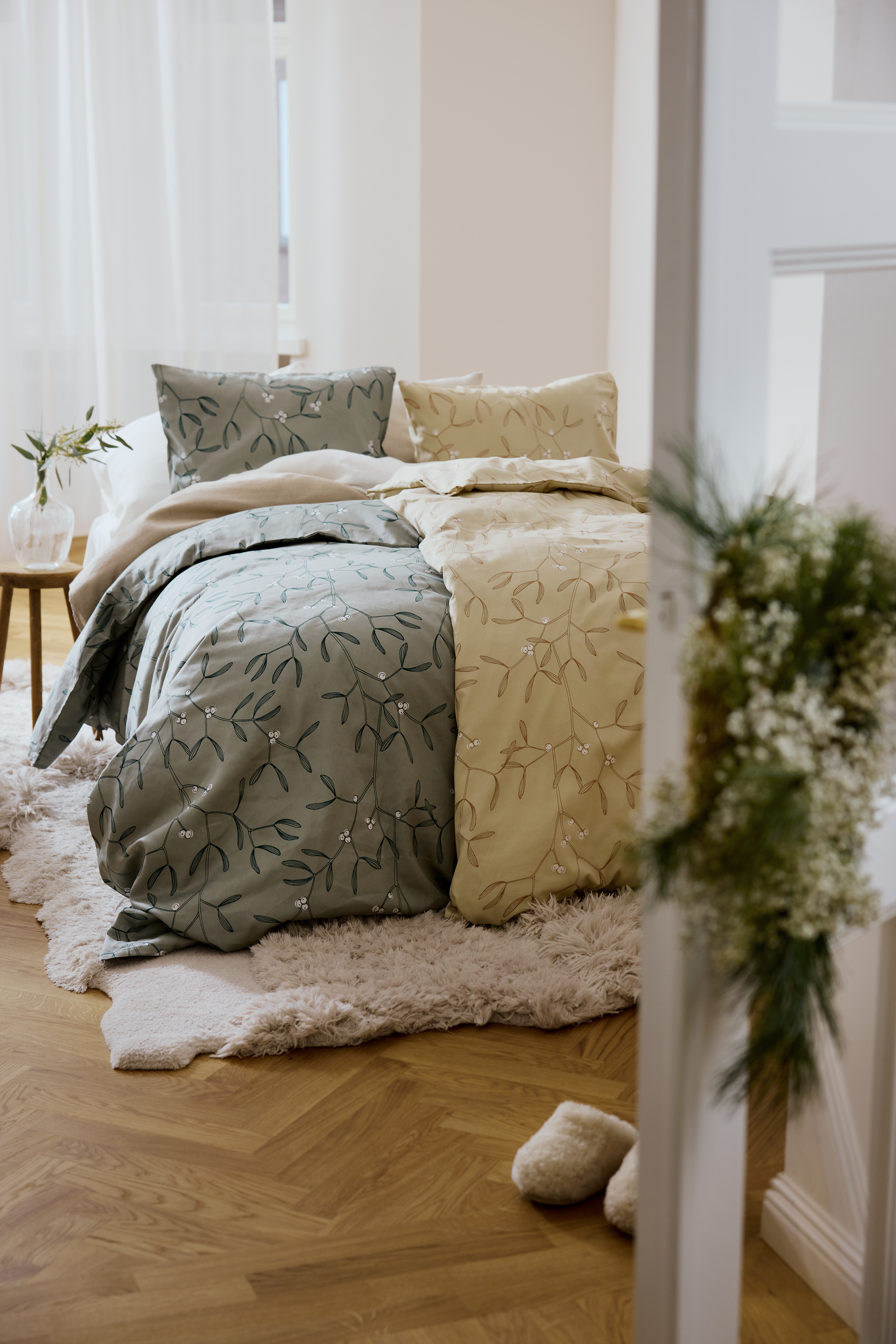 60712-5132-04-06_1; Finlayson Misteli Sateen Duvet Cover set Light Brown / 150x210 + 50x60 cm 