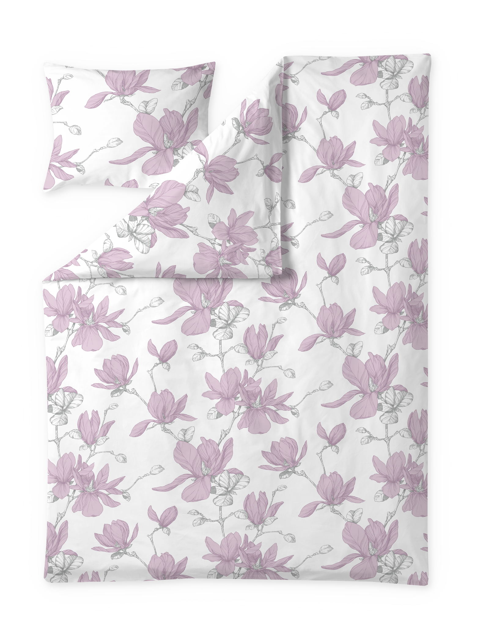 60712-4667-22-06; Finlayson Magnolia Sateen Duvet Cover set Light Red / Grey / 150x210 + 50x60 cm 