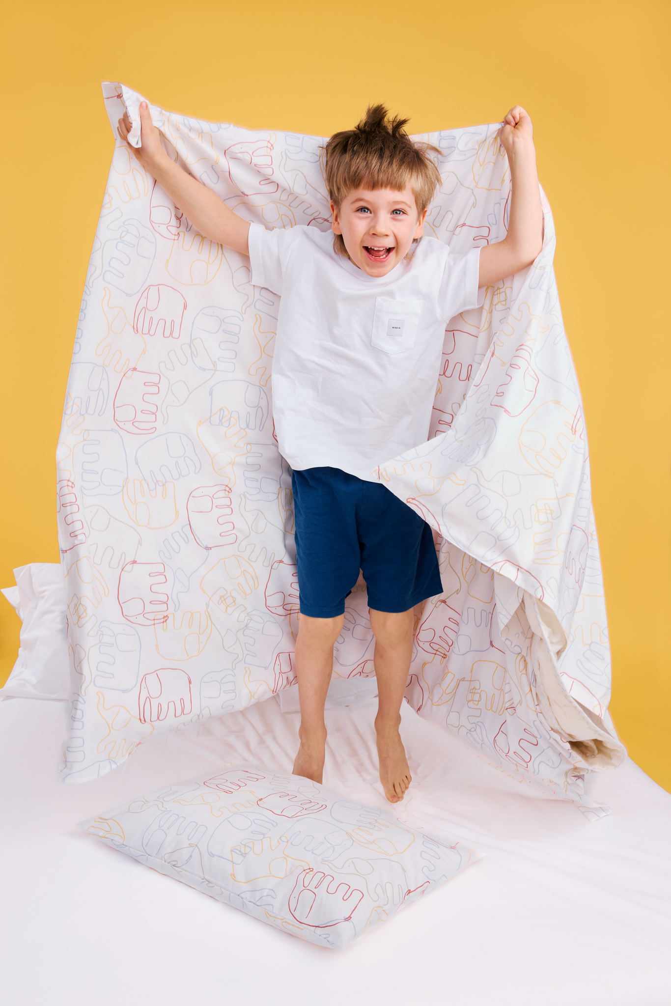 60662-5416-04-06_3; Finlayson Elefantti villi Kids' duvet cover set Multi / 120x160 + 40x60 cm 