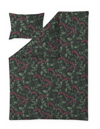 60652-5523-01-06; Finlaysonshop.com Särkynytsydän duvet cover set Dark Green / Red / 150x210 + 50x60 cm