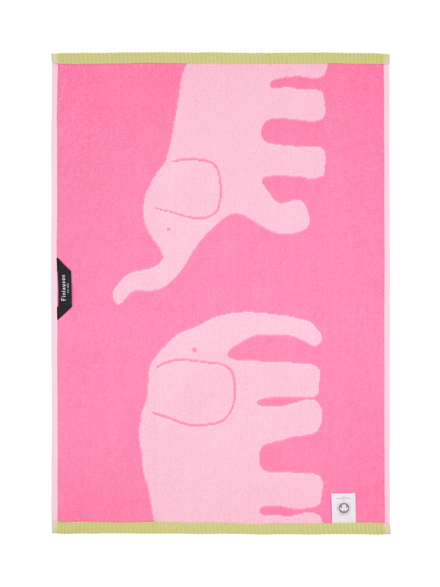 70563-5415-03-12_1; Finlayson Elefantti vapaa Hand towel Pink / Green / 50x70 cm 