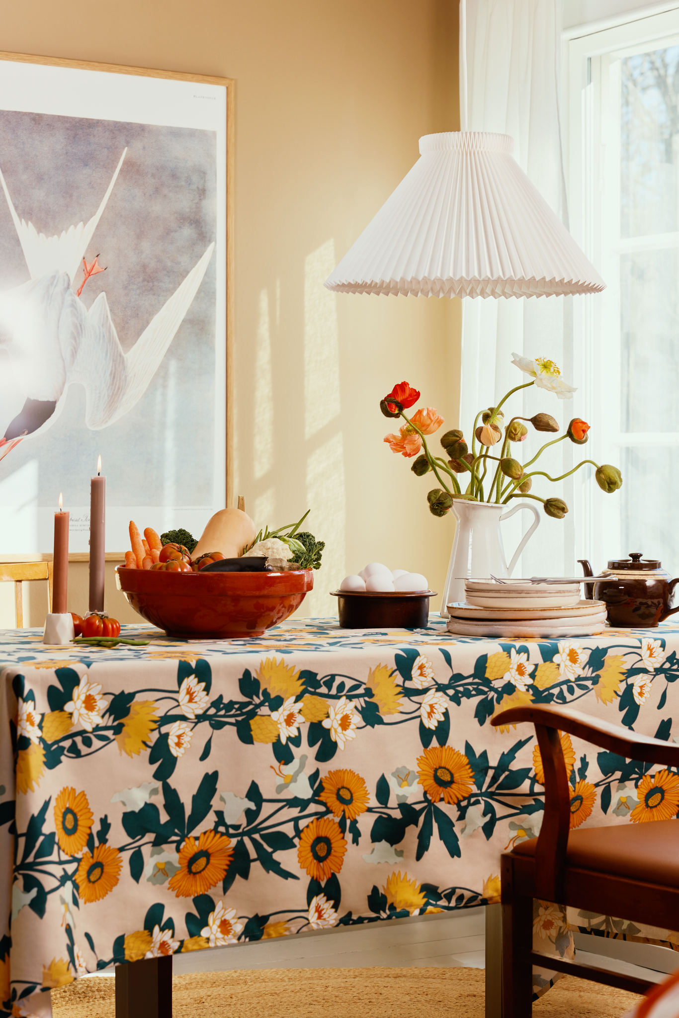 80419-5491-03-06_1; Finlayson Kaksin Table Cloth Orange / Beige / 145x250 cm 
