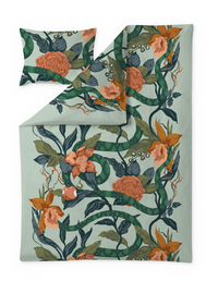 109122-7130; Finlayson Kielletty puutarha Satin Duvet Cover set Green / 150x210 cm 