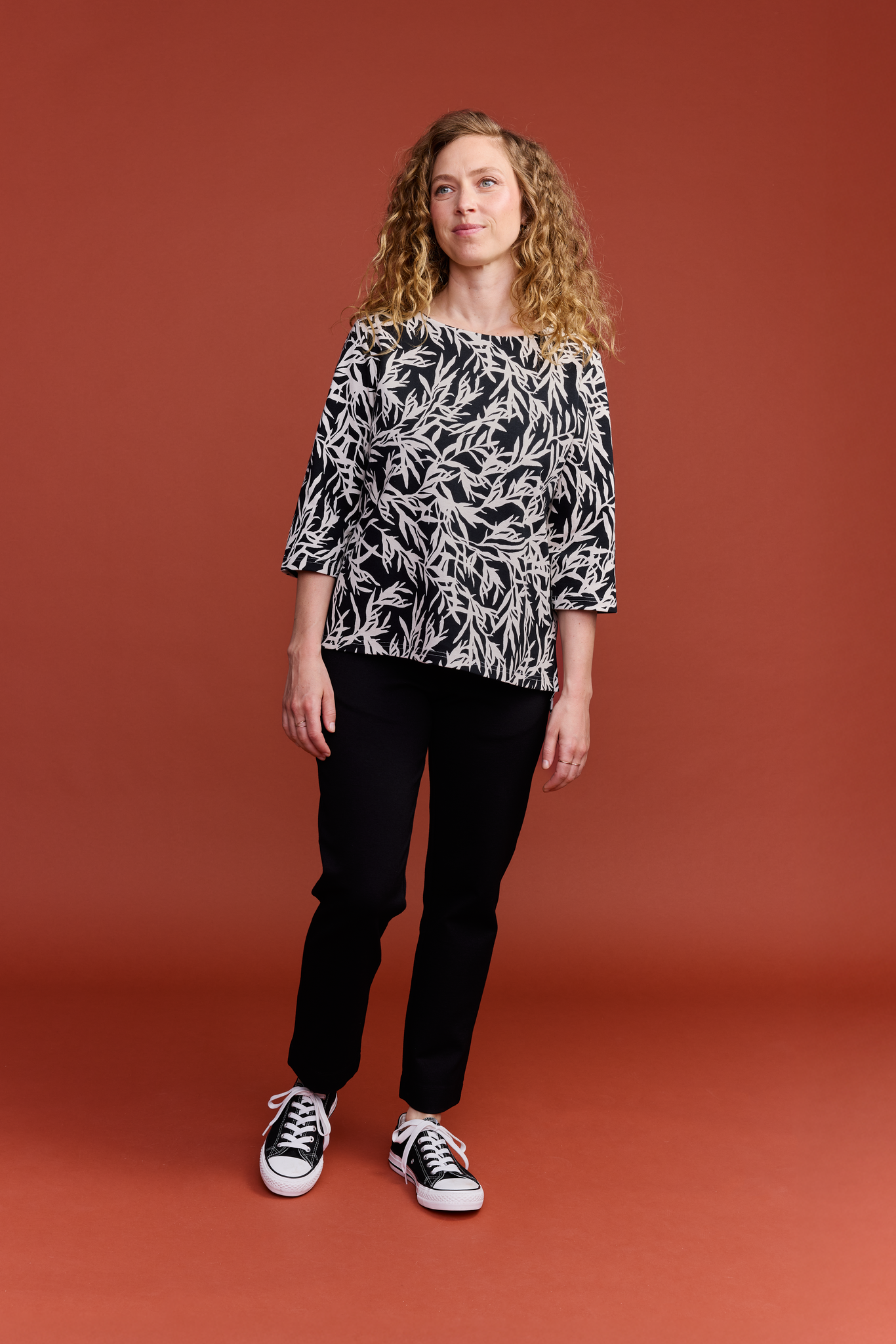 22702946005_2; Finlayson Salava Blouse Black / Natural white / XL 