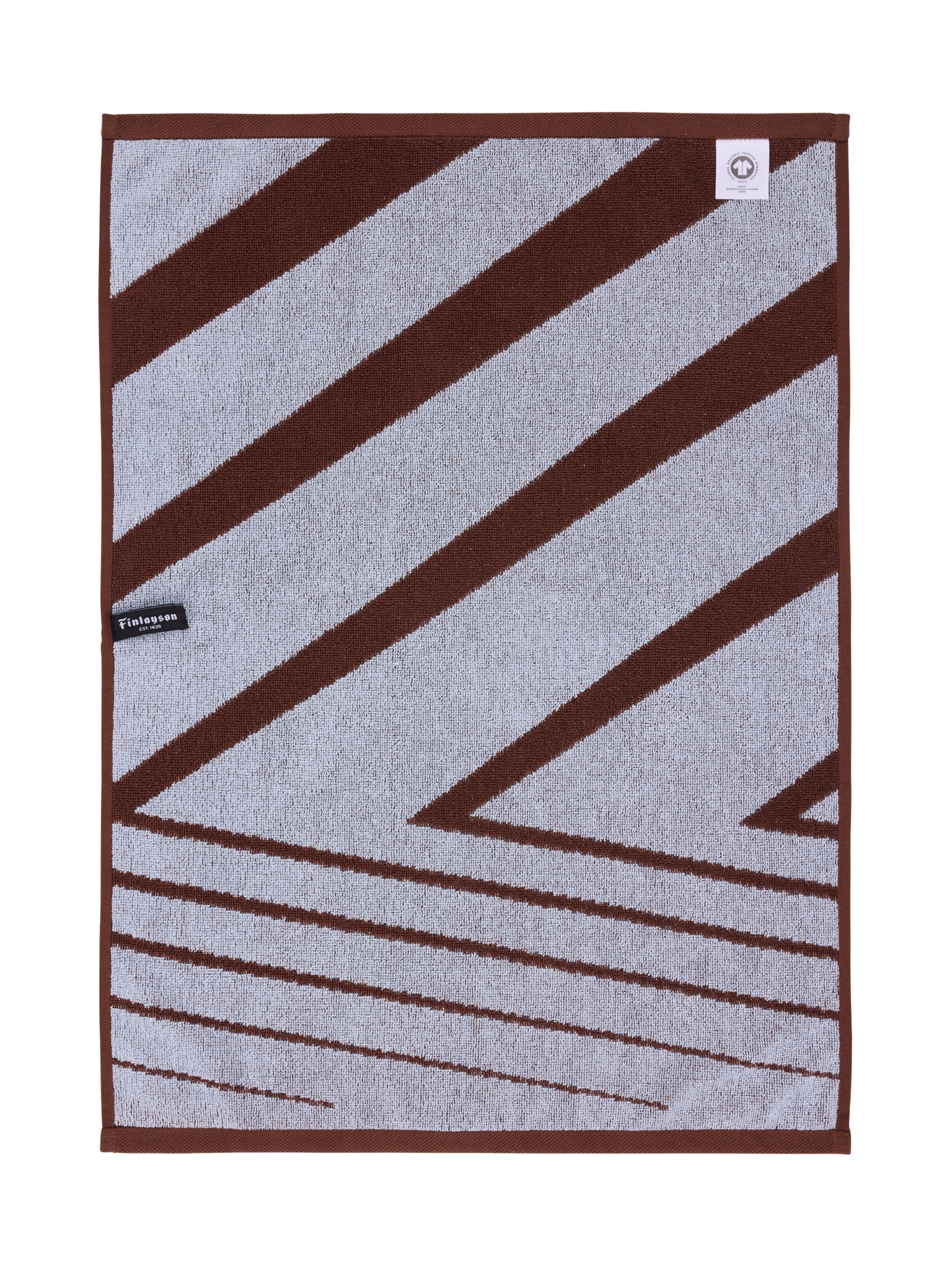 70563-4424-02-12_2; Finlayson Korret Hand Towel Brown / Light Blue / 50x70 cm 