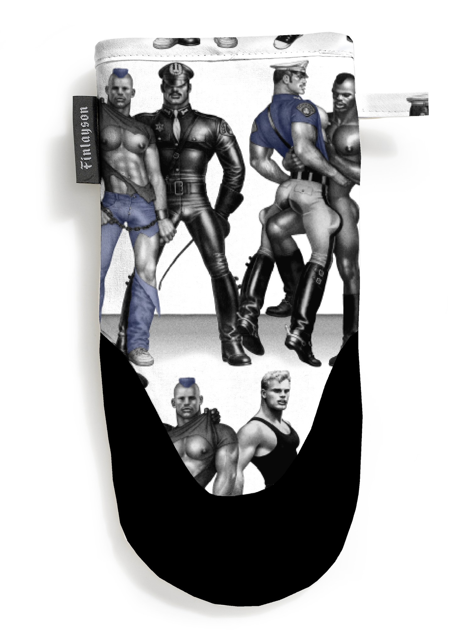 80006-4865-01-10; Finlayson Tom of Finland Ovenmitt Black / Blue / 15x30 cm 