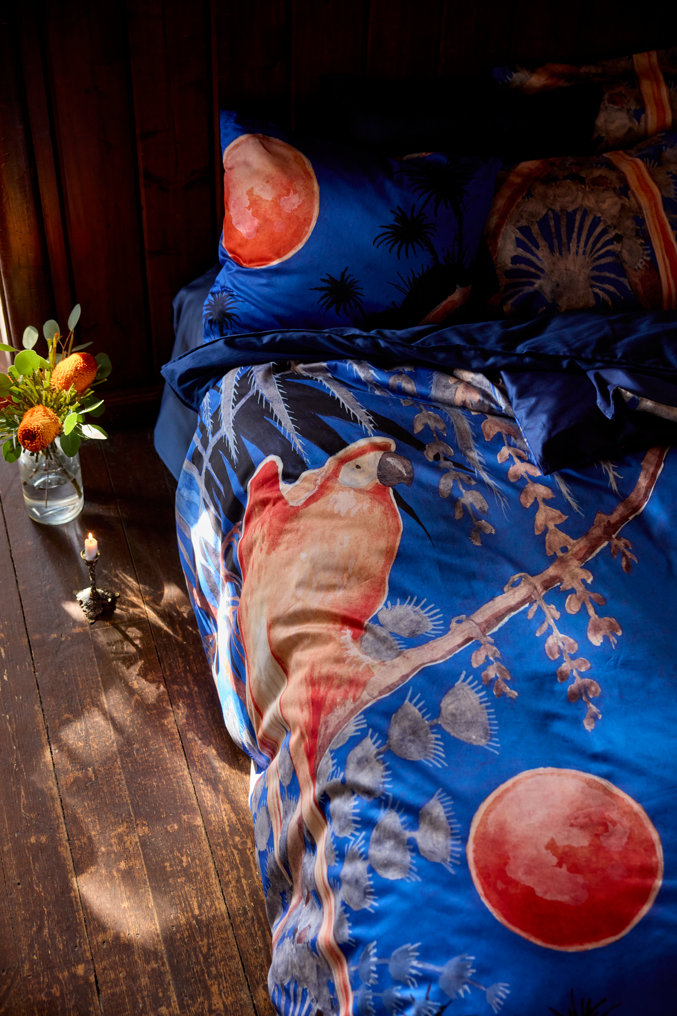 60712-4992-01-06_3; Finlayson Yellow parrot Sateen Duvet Cover Set Multi / 150x210 + 50x60 cm 