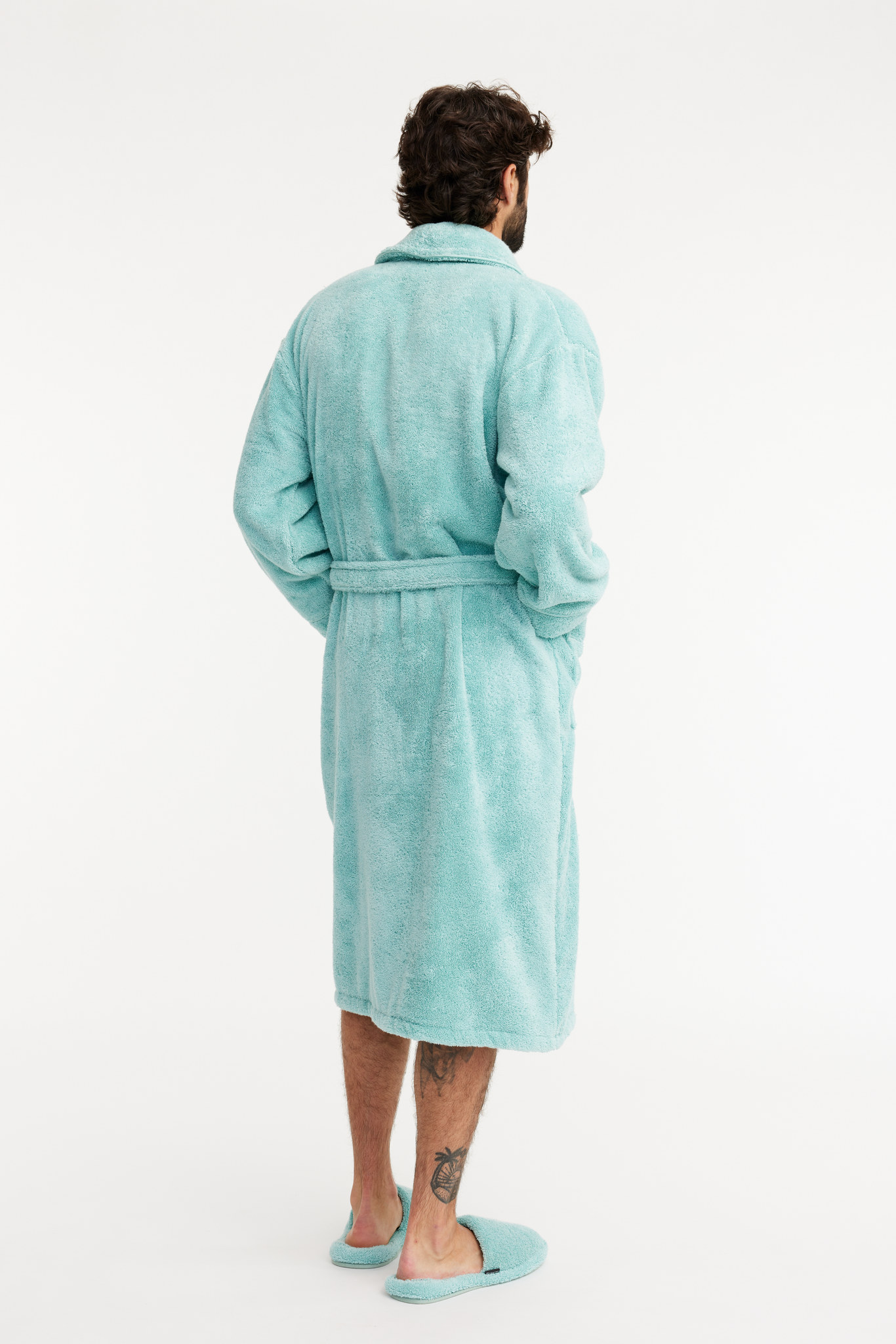 70227-0007-02-03_2; 70227-0007-01-03_2; Finlayson Hali Bathrobe Bluish_green / S/M 