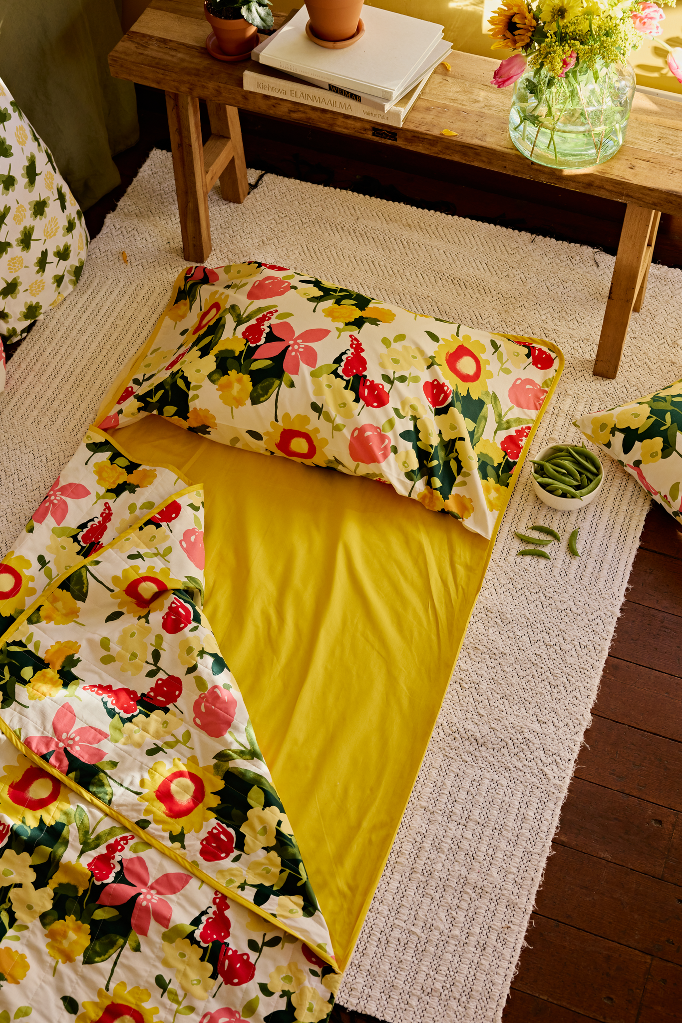 60432-5484-01-06_1; Finlayson Ihana Sleep Bag Yellow / Green / Red / 90x250 cm 