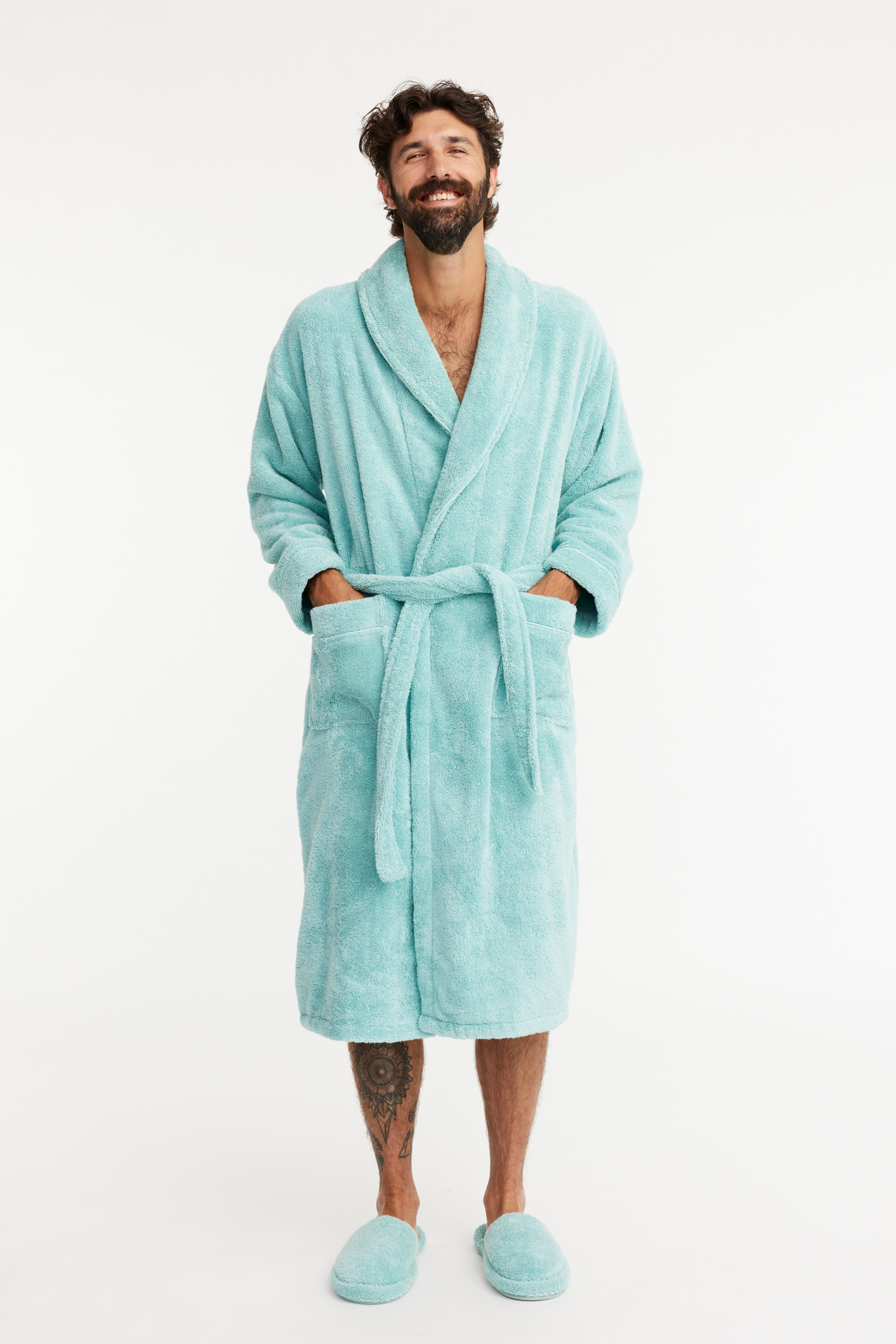 70227-0007-02-03_1; 70227-0007-01-03_1; Finlayson Hali Bathrobe Bluish_green / S/M 